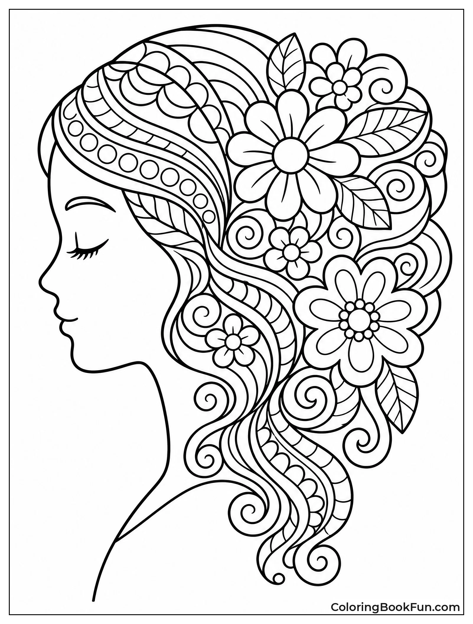 Profile with Patterned Hair Designs