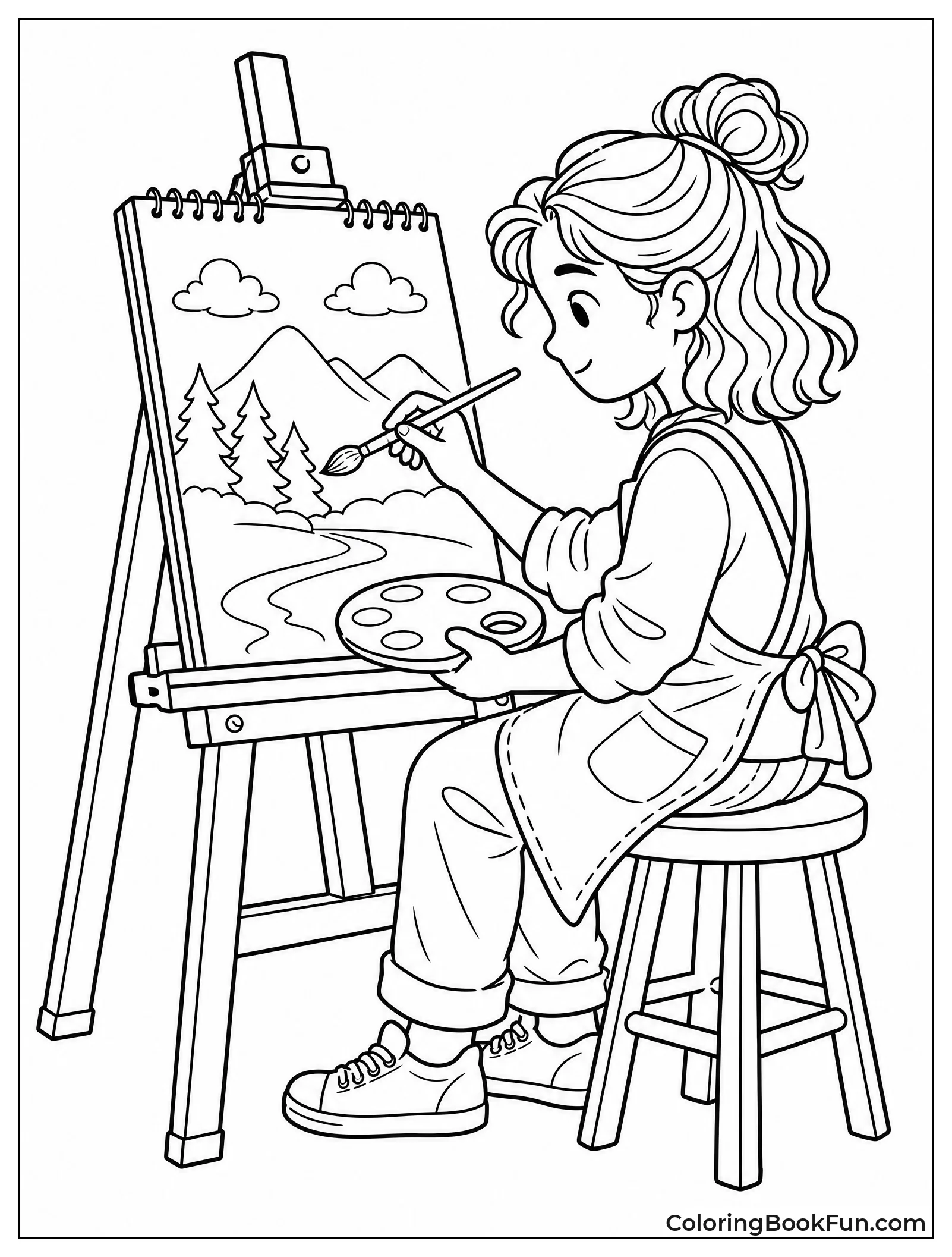 Artist Sitting at Easel