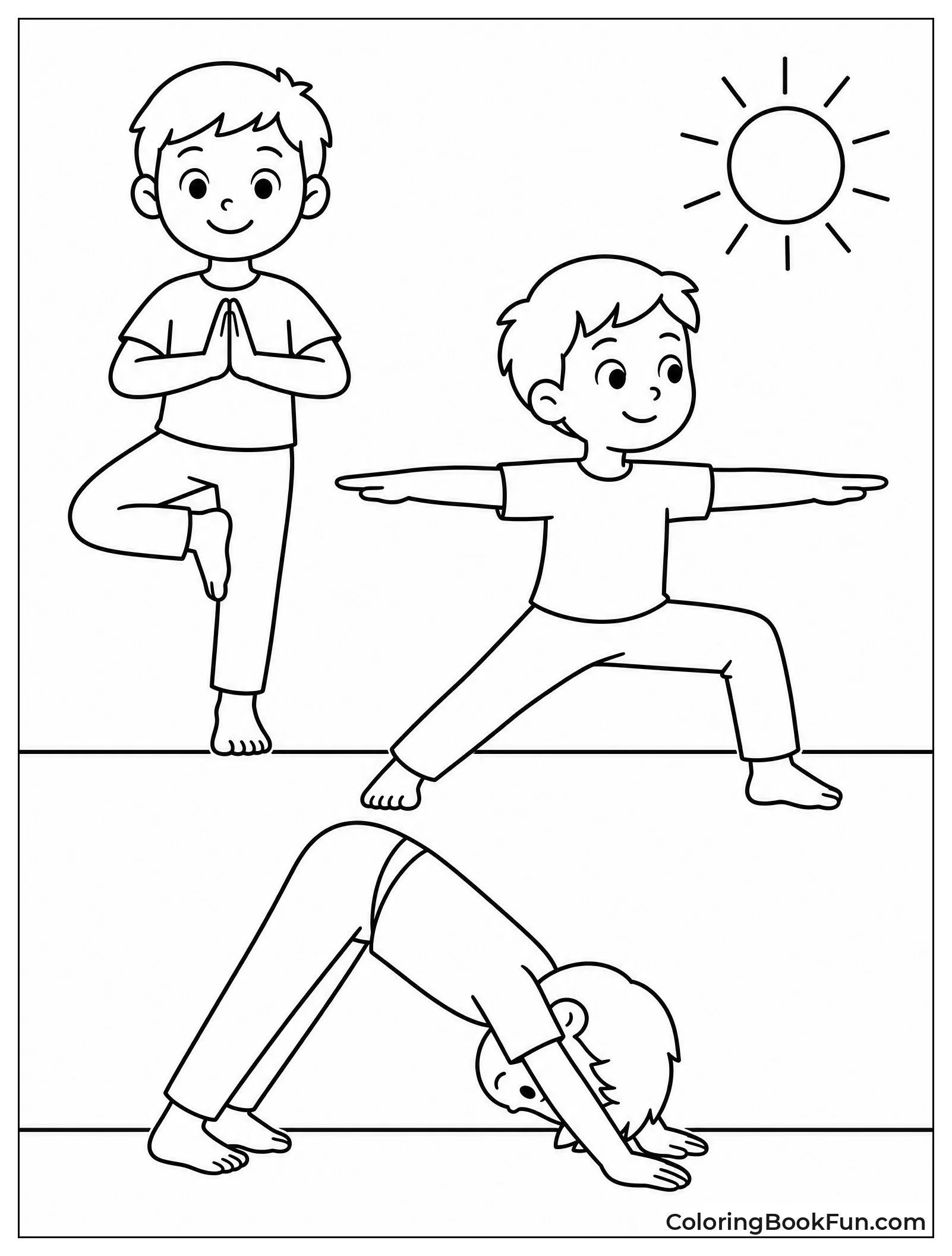 Person Showing Three Yoga Poses