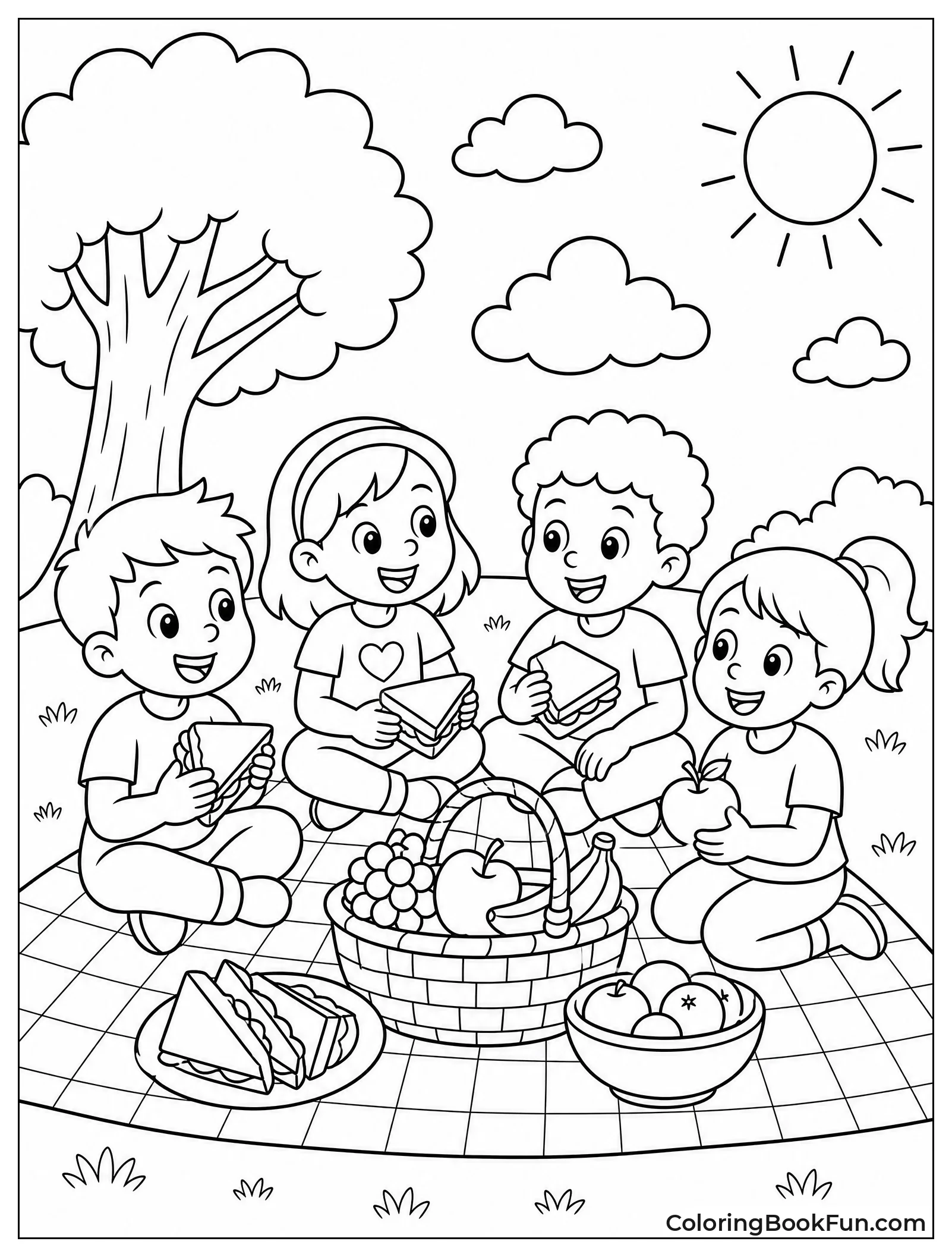 Having a Fun Picnic on the Grass
