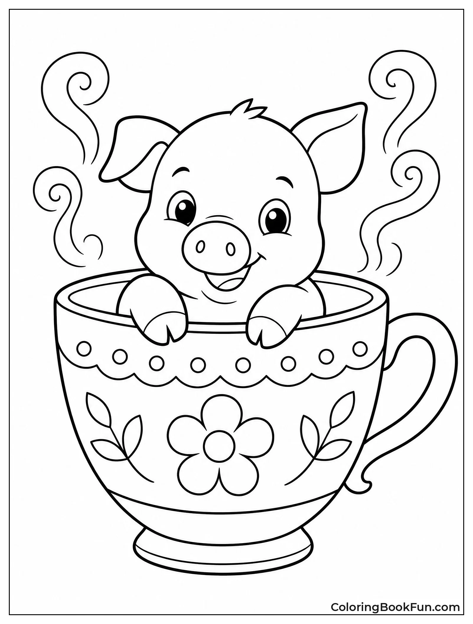 Tiny Piglet Inside Teacup