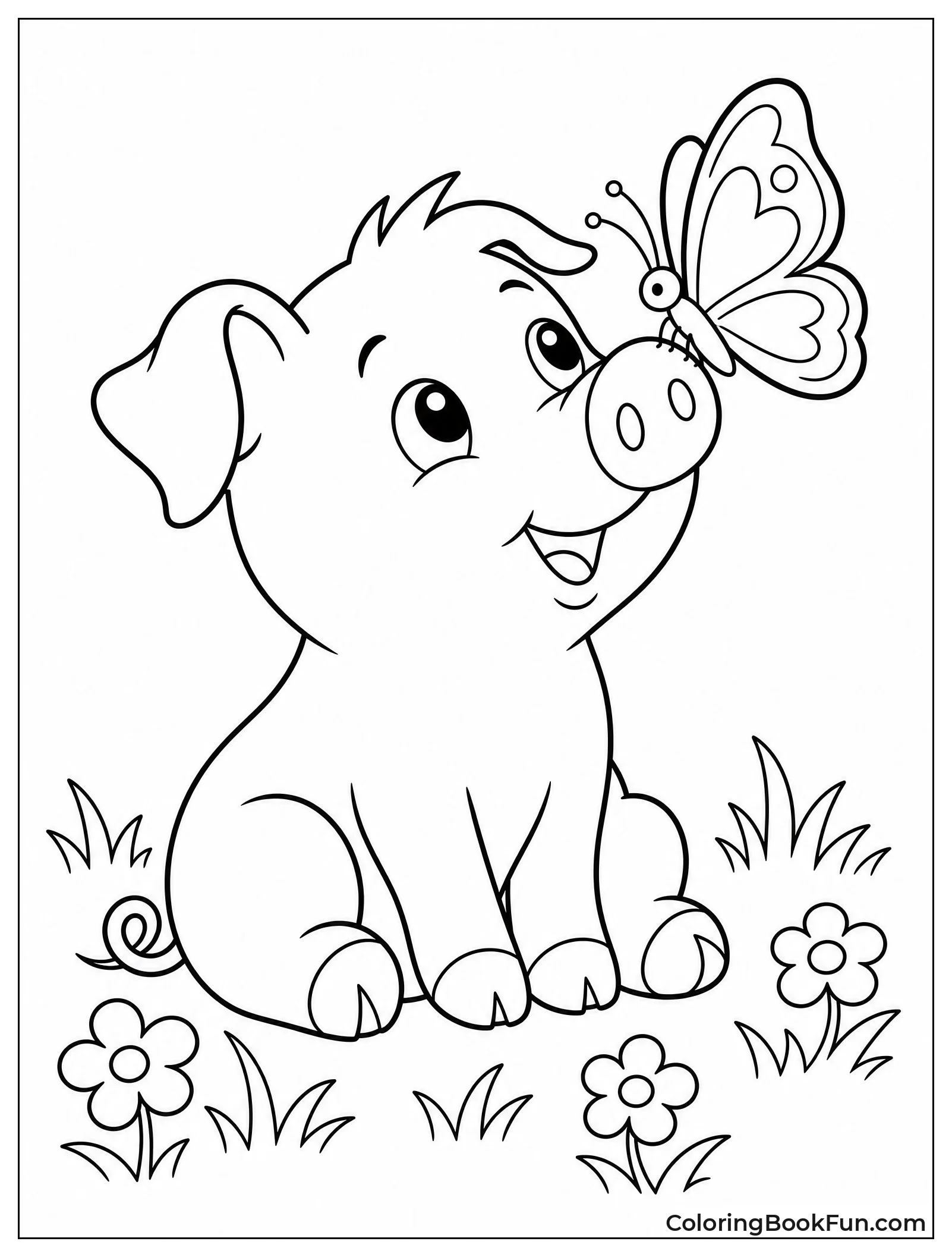 Piglet and Butterfly on Snout