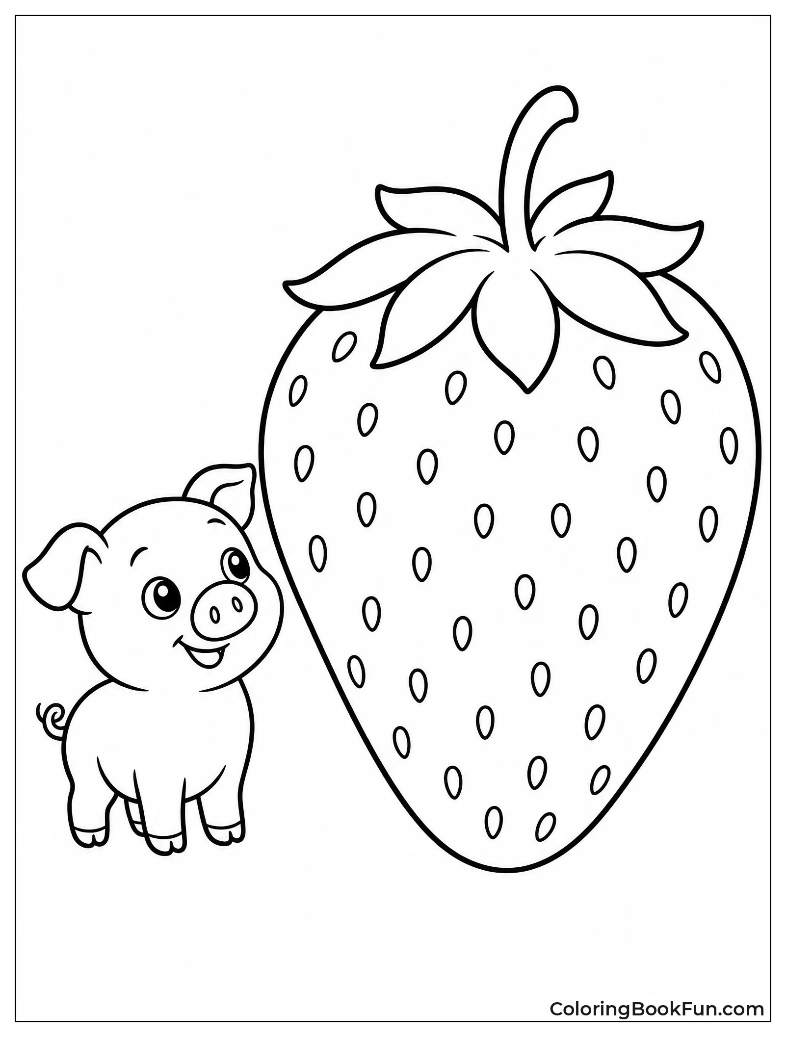 Small Piglet and Big Strawberry