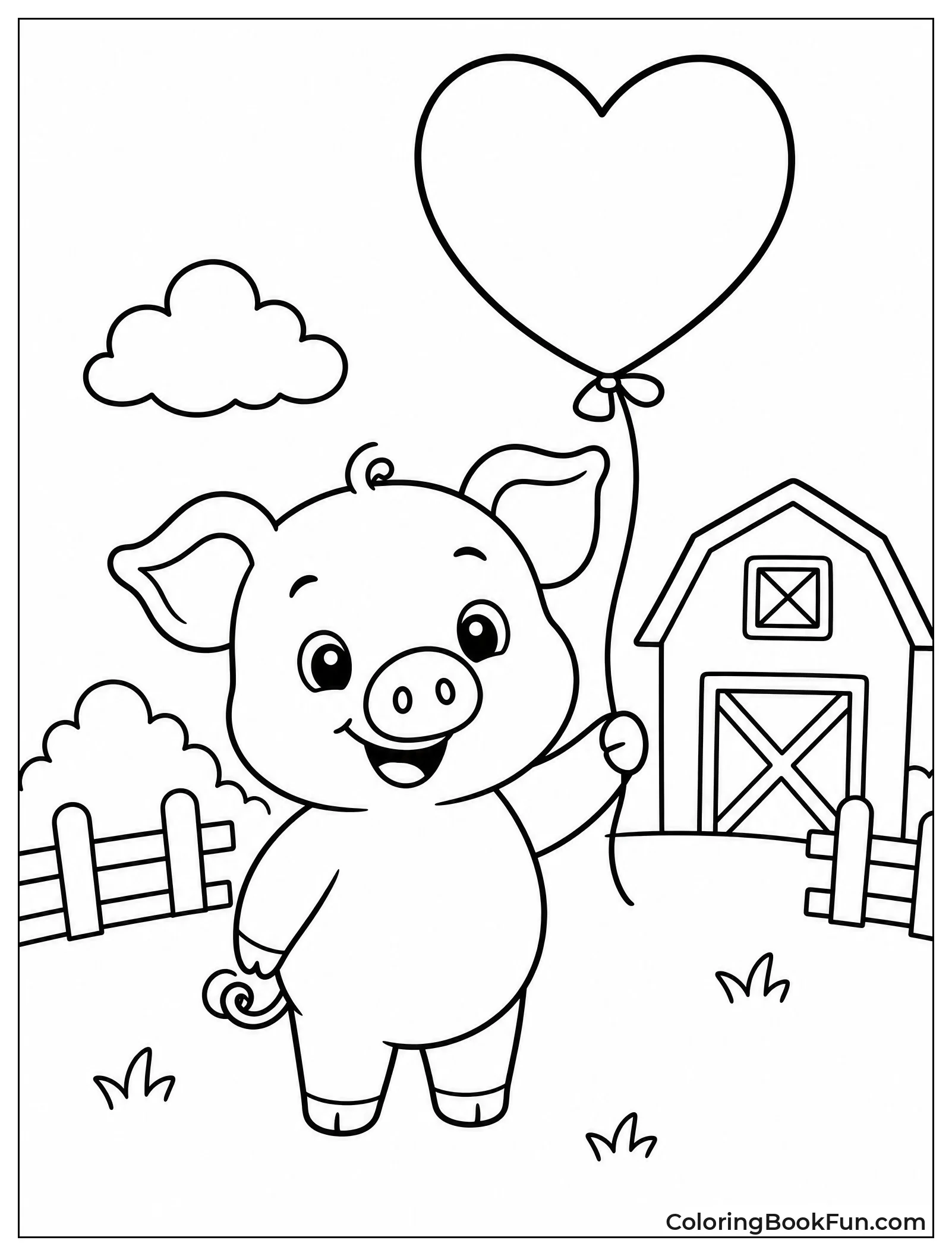 Happy Piggy with Balloon