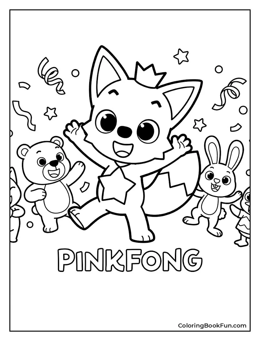 Pinkfong Dances with Colorful Confetti