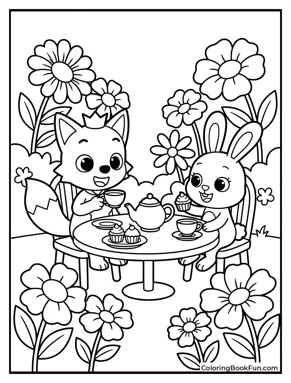 Tea Party in Flower Garden