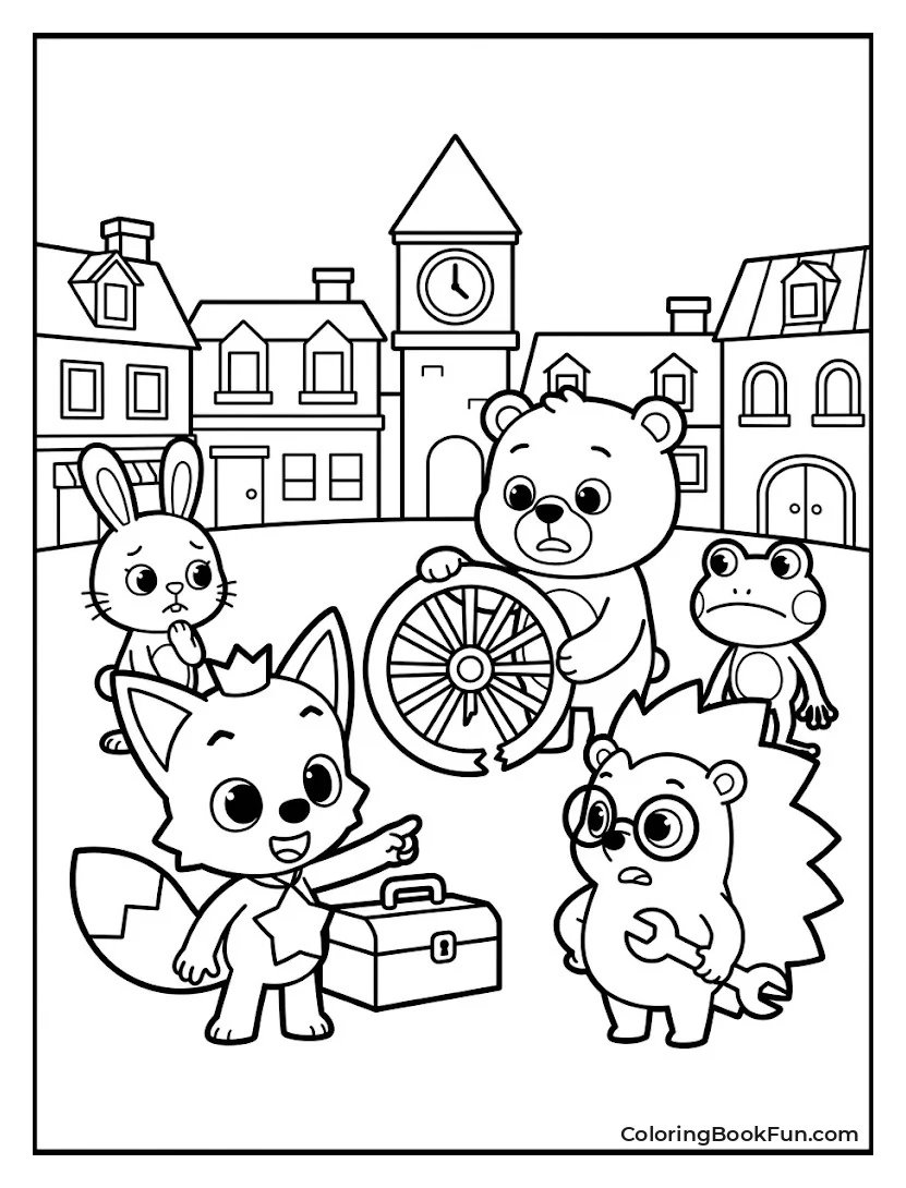 Friends Help Animals in Town