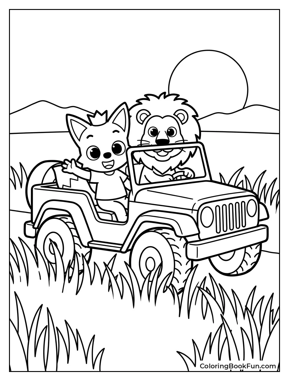 Riding Safari Jeep in Grass