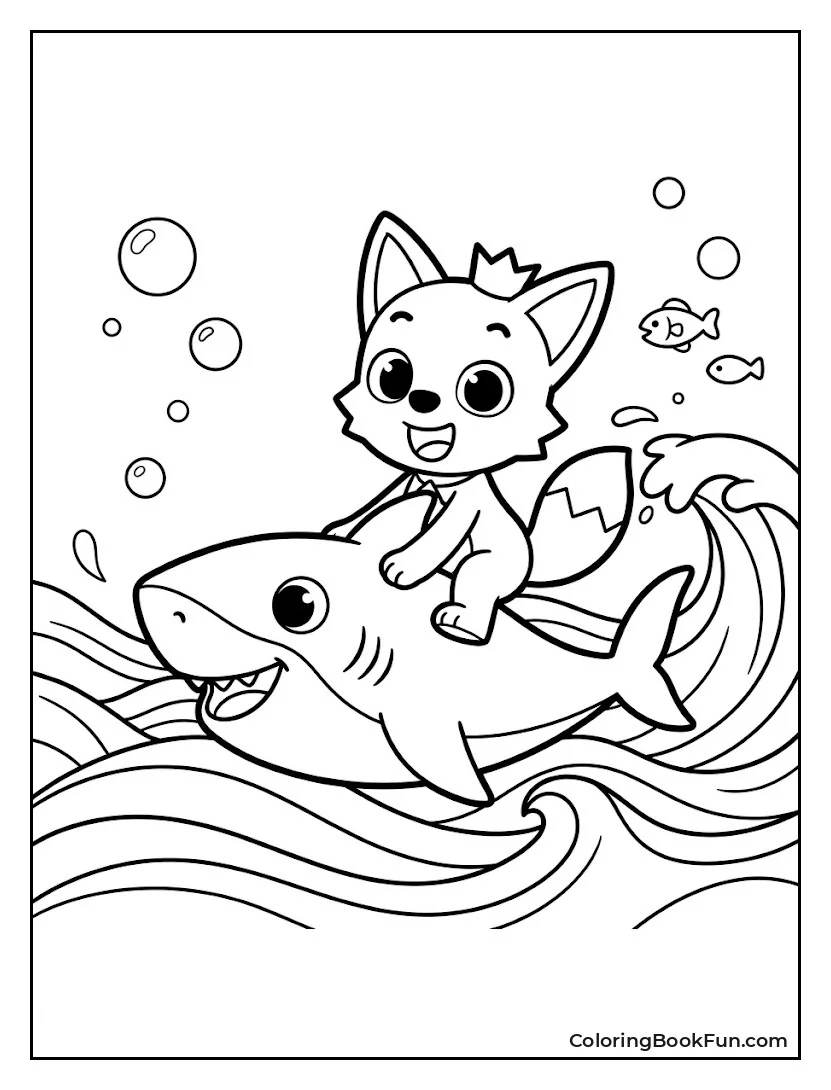 Pinkfong Rides on Baby Shark