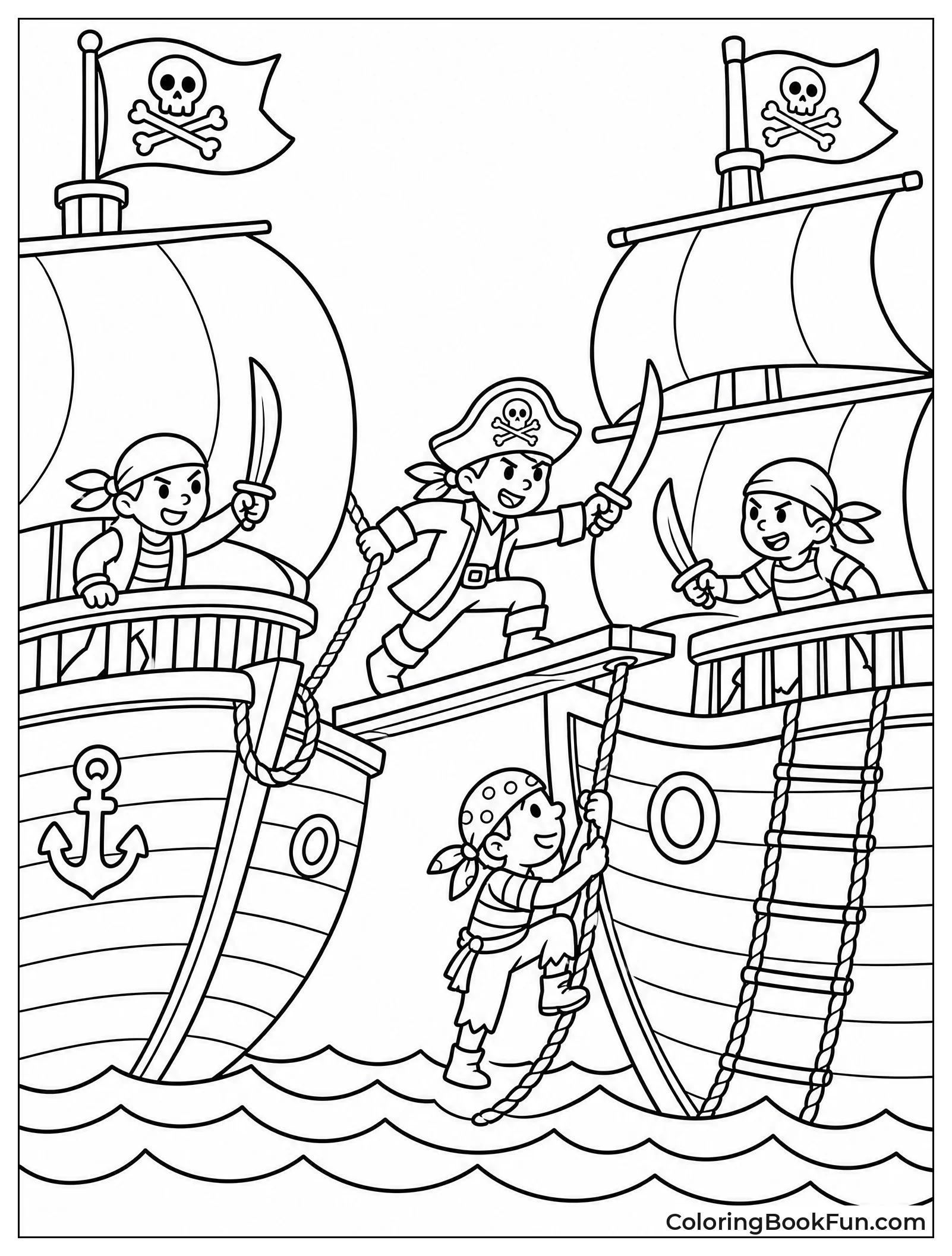 Pirates Boarding Another Ship