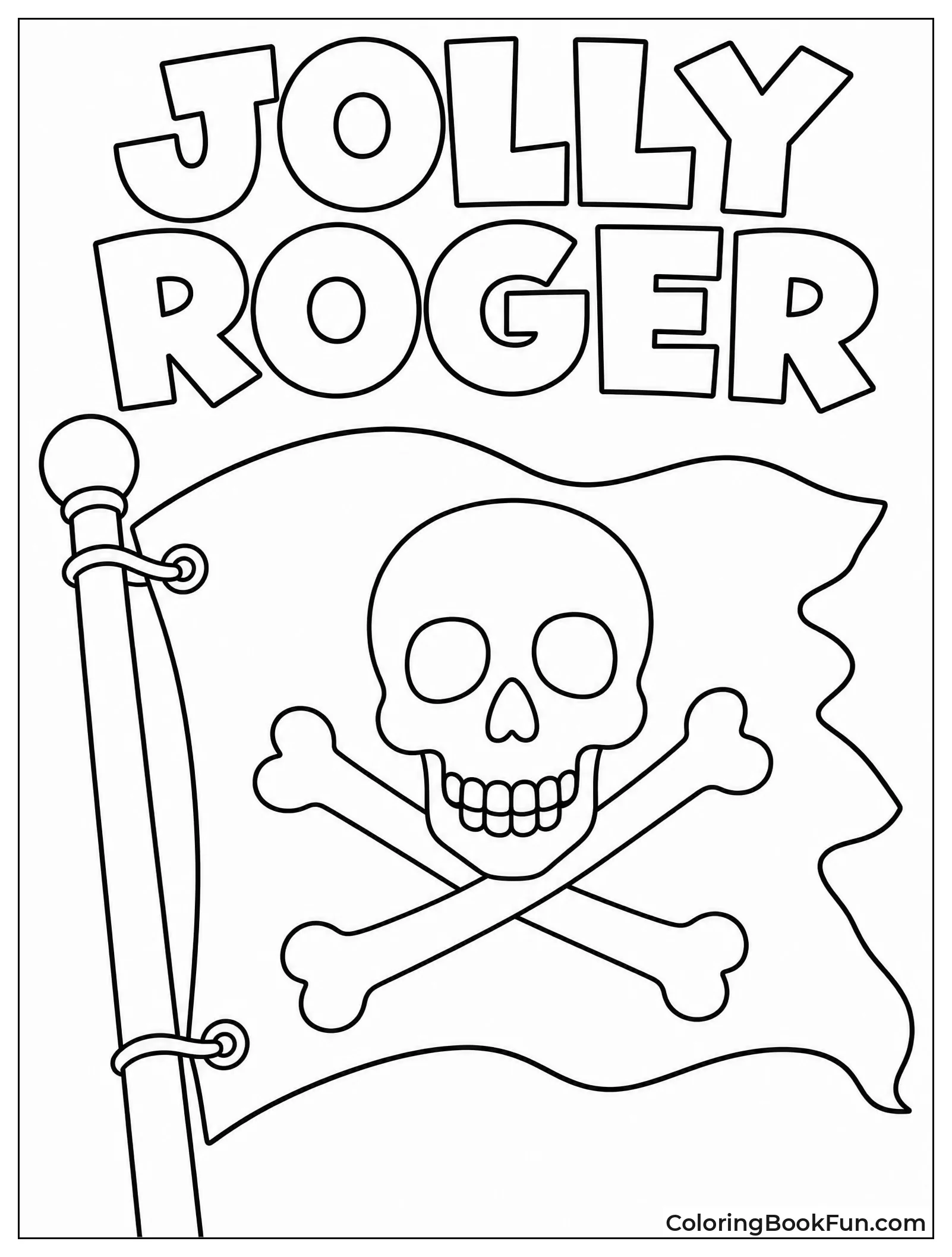 Jolly Roger Waving in Wind