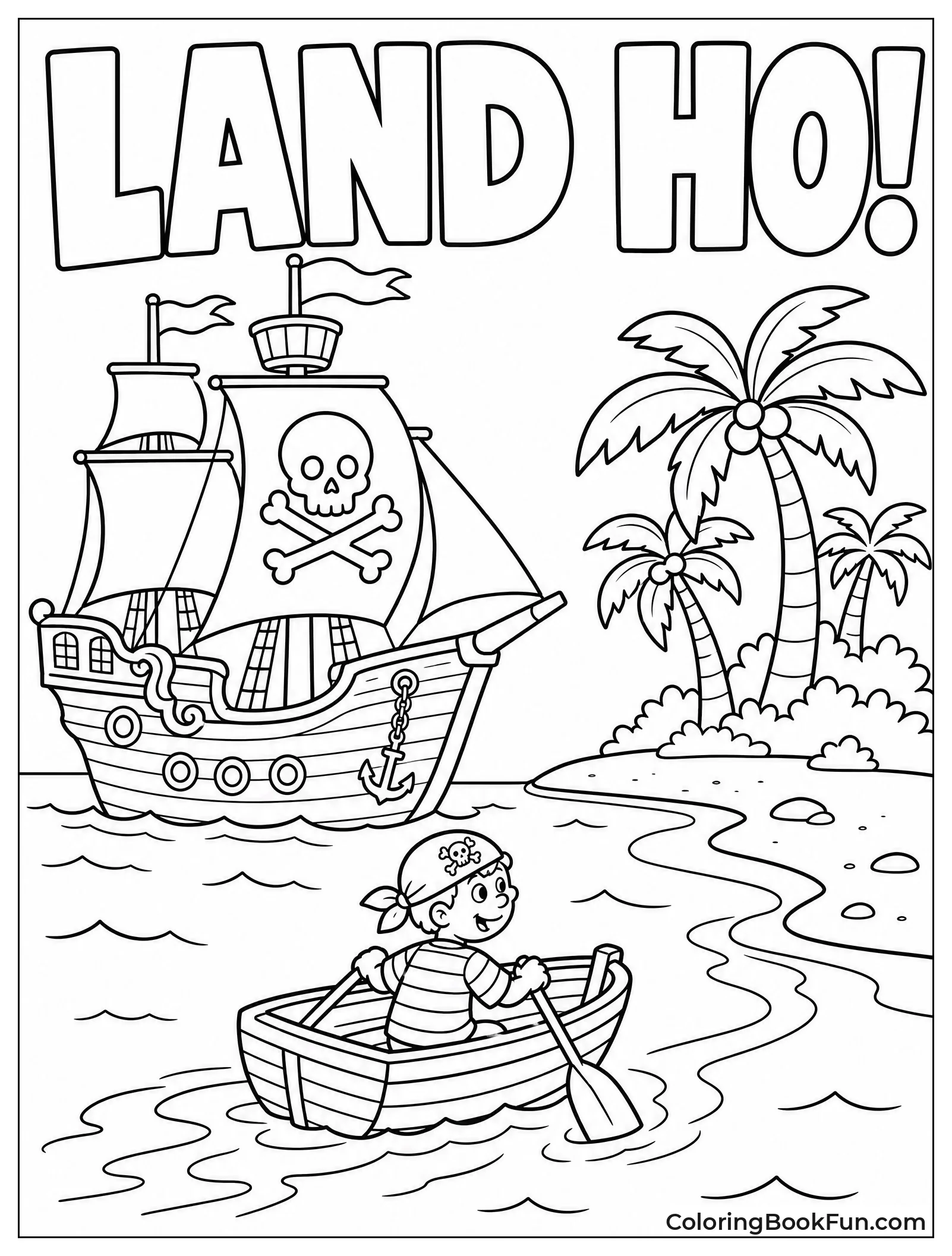 Rowboat Heading to Island Shore