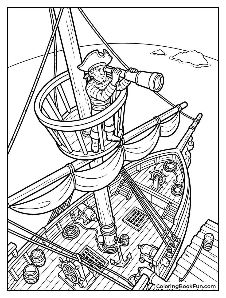 Pirate Looking for Land from Nest