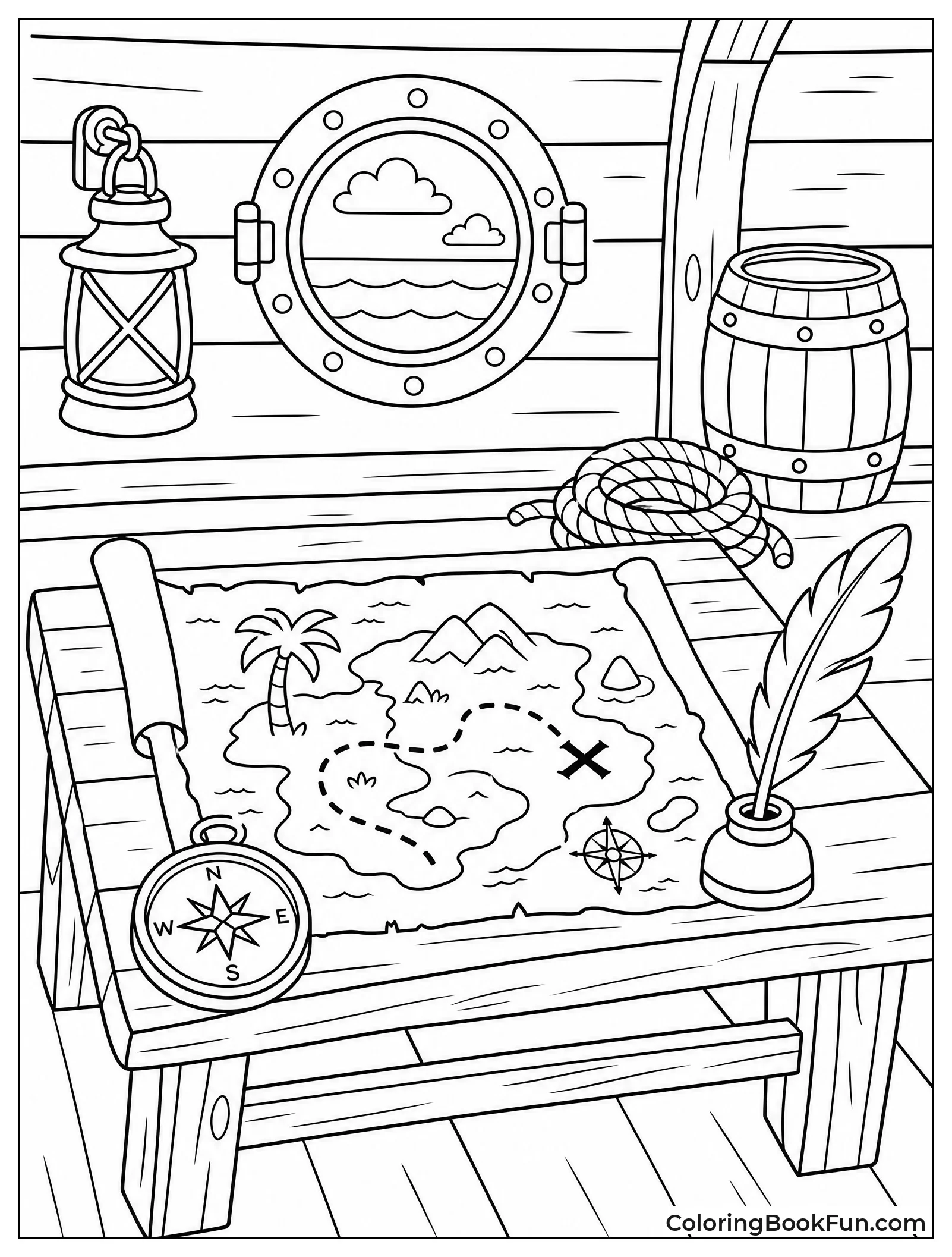 Treasure Map on Table Inside