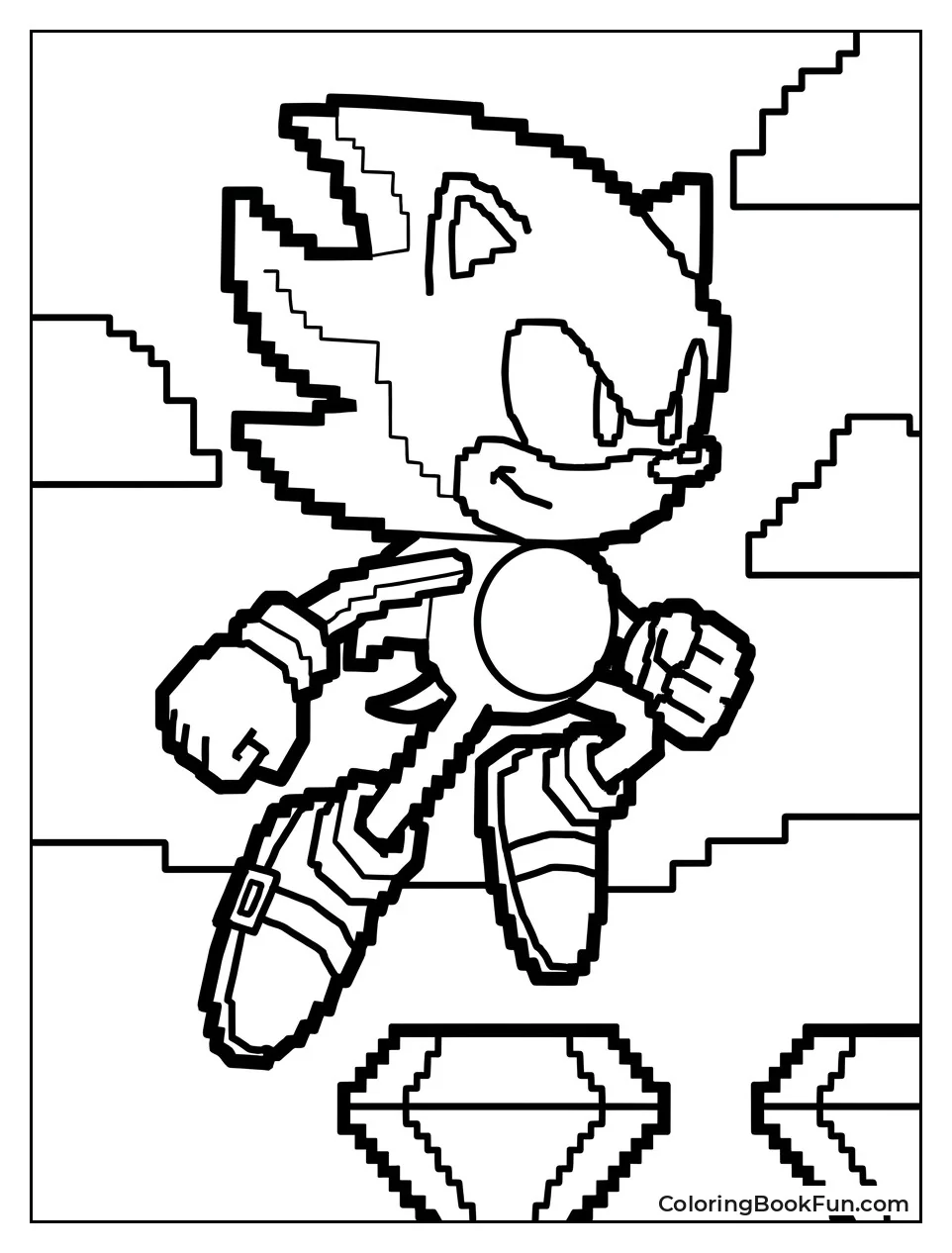 Pixel Art Super Sonic from Retro Game