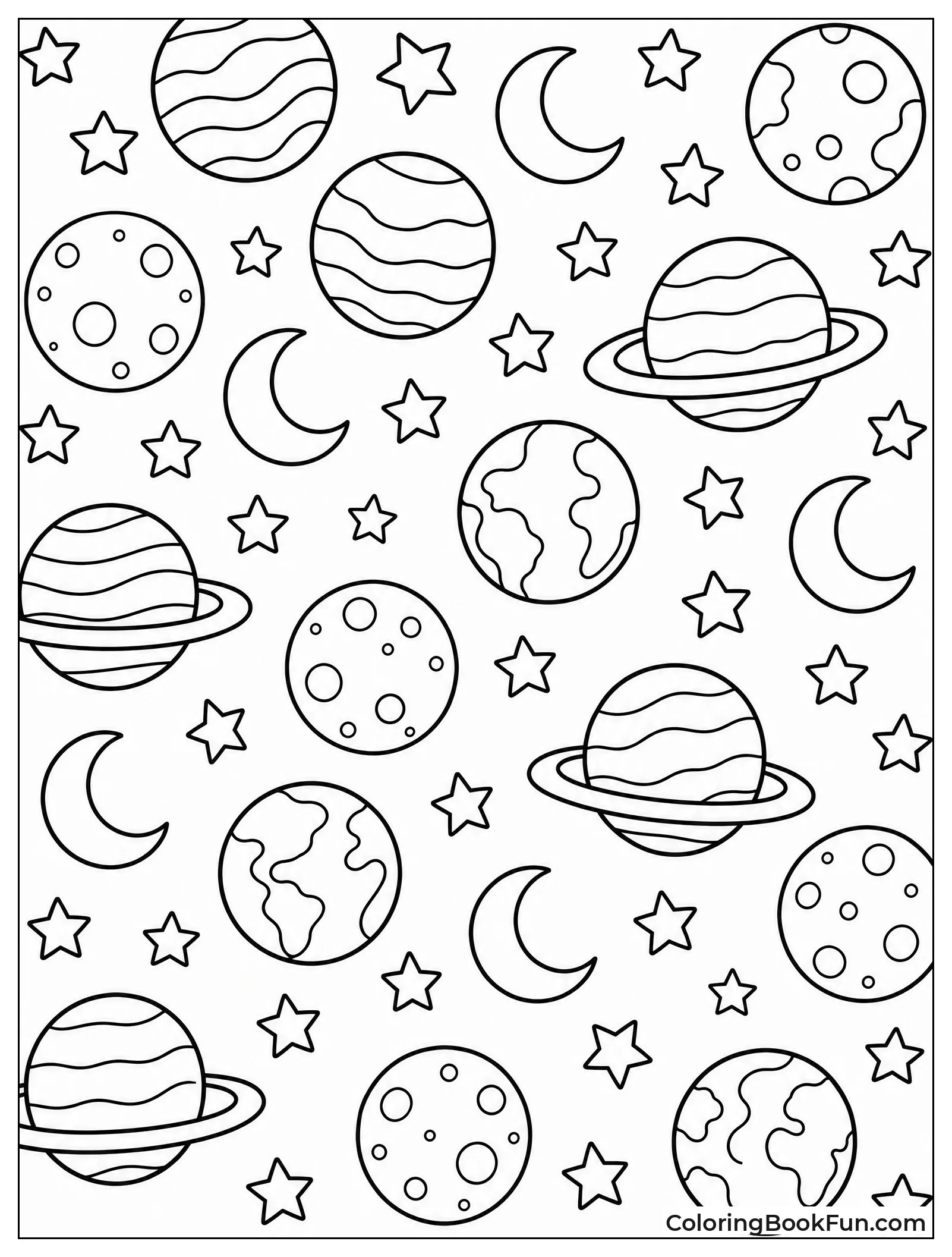 Repeating Pattern Of Planets And Stars
