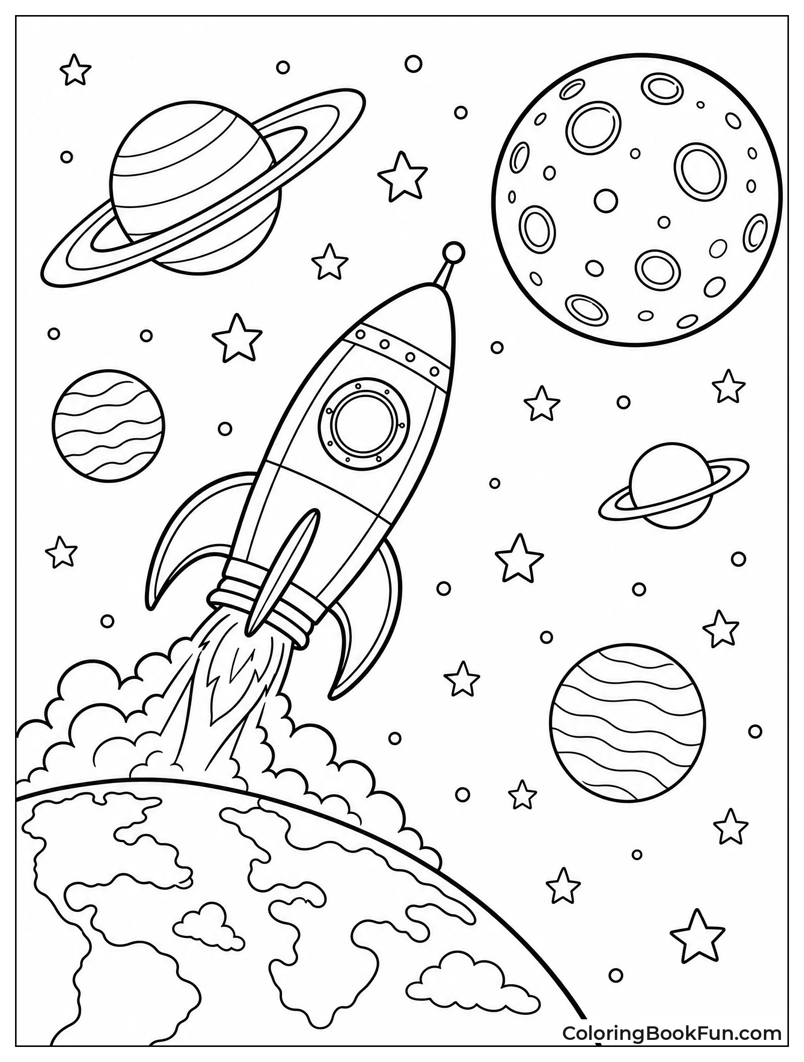 Rocket Blasting Off From Earth