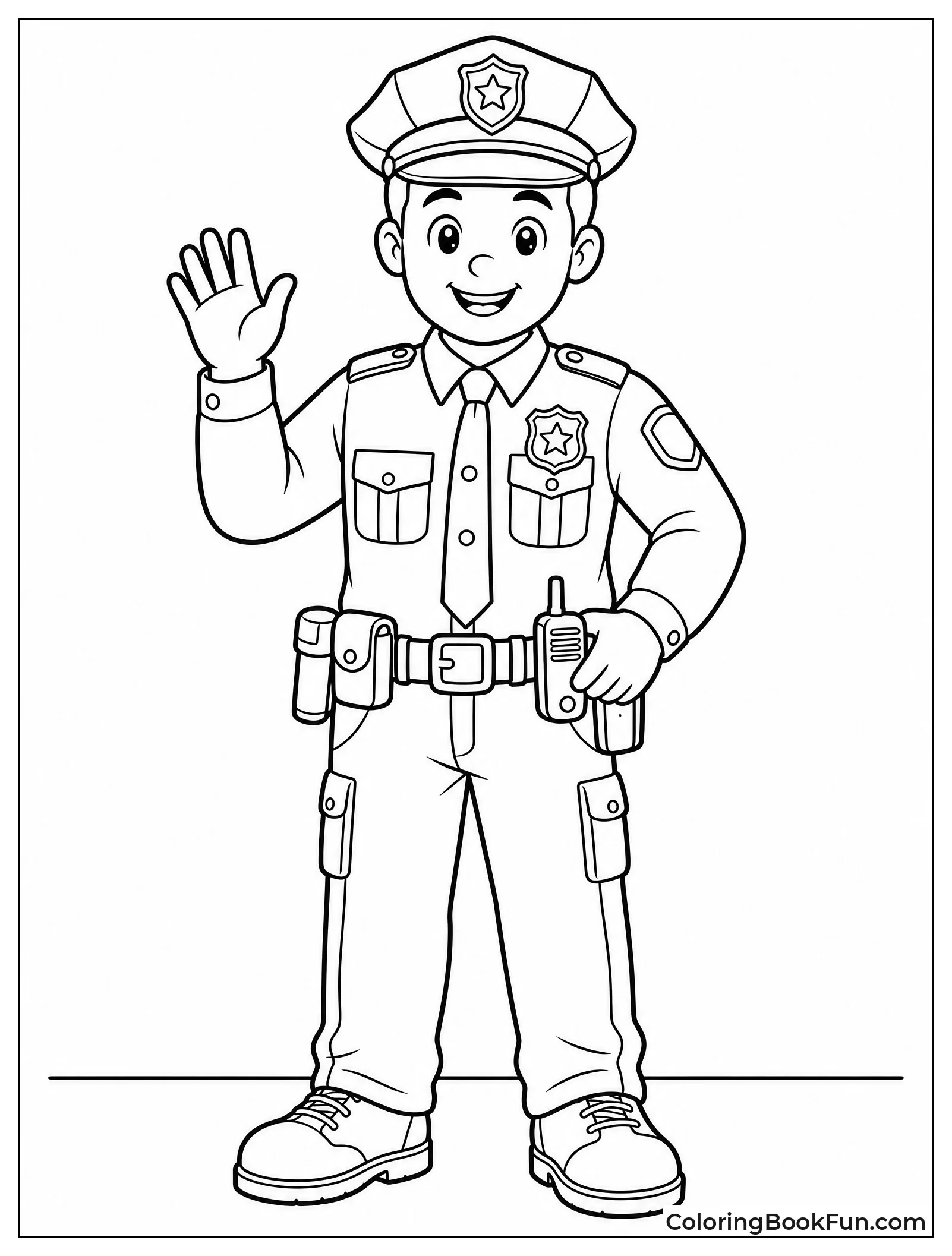 Officer Shows Detailed Uniform