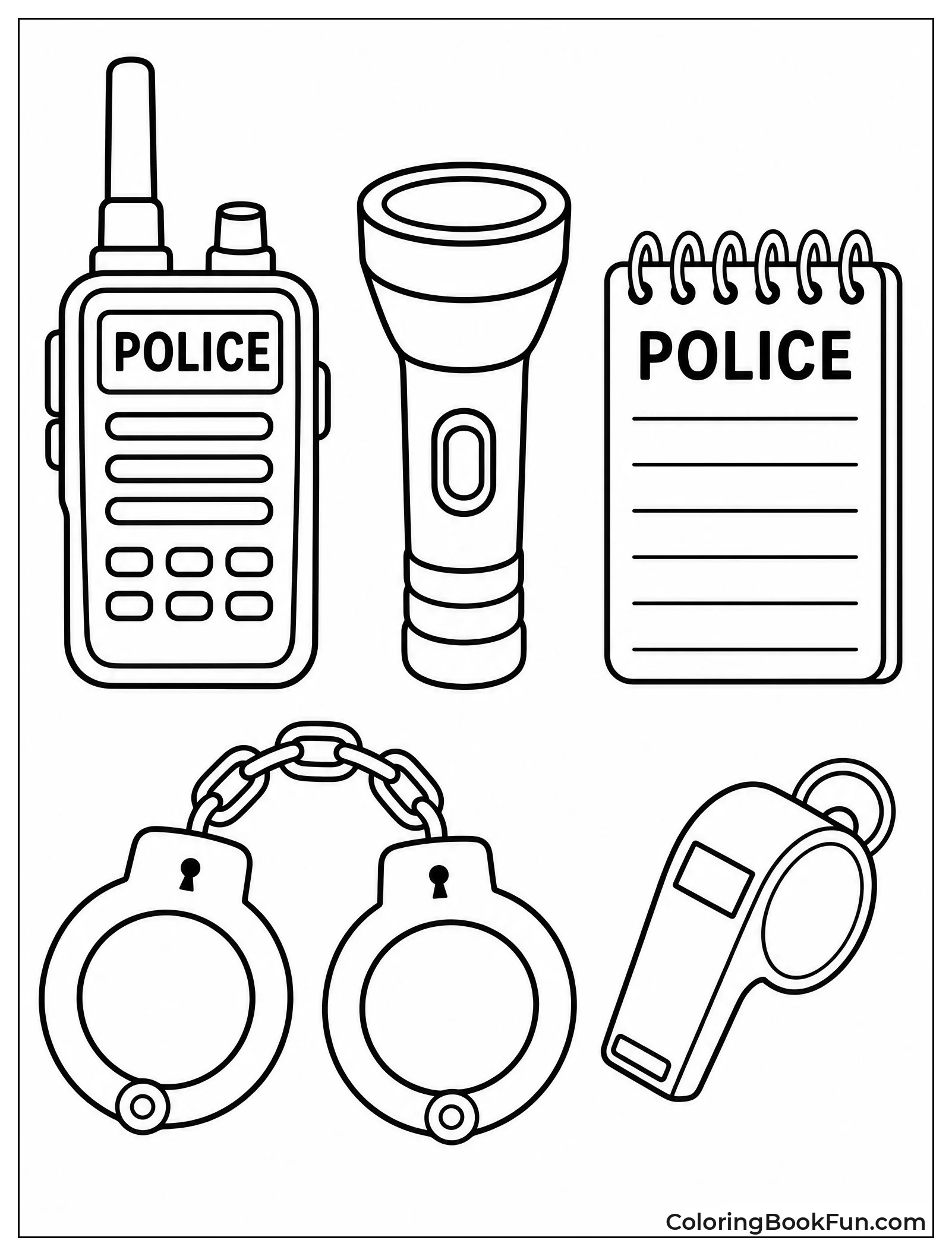Police Gear Items on Table
