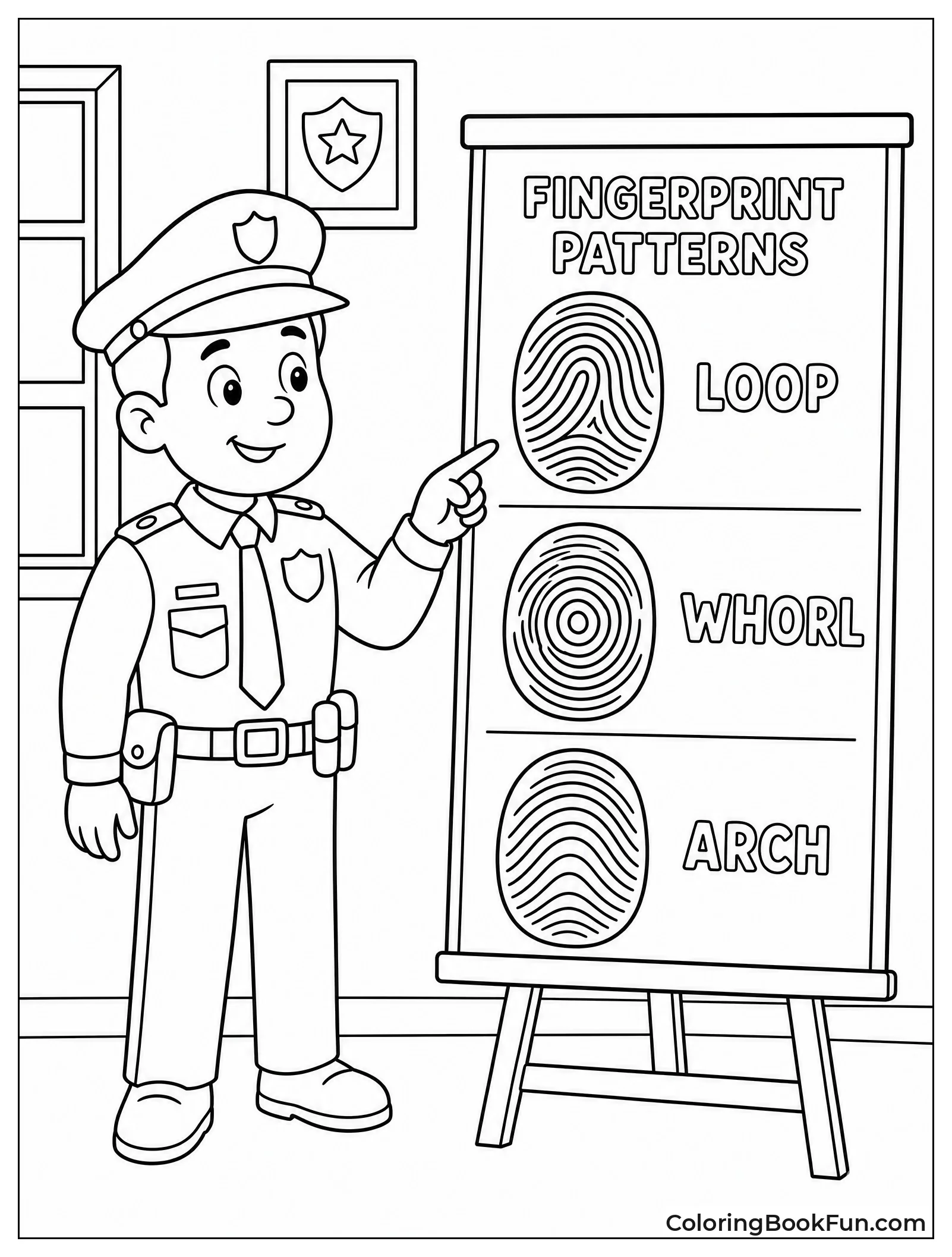 Officer Studies Fingerprint Chart