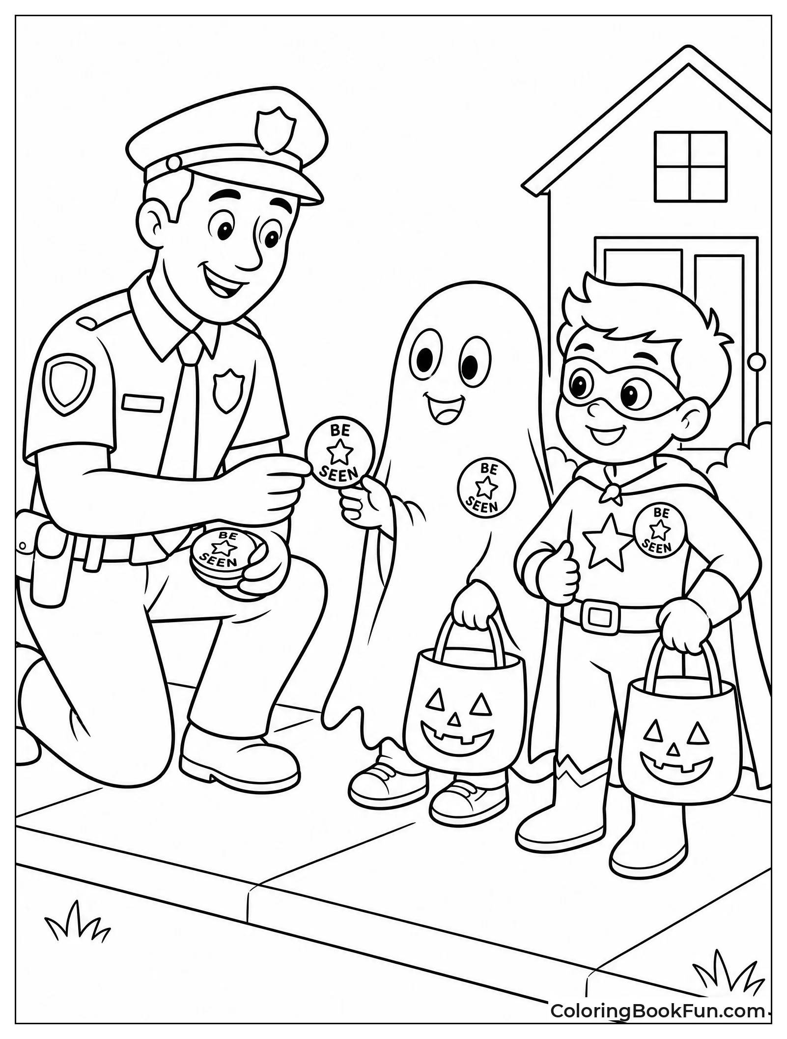 Officer Shares Halloween Stickers