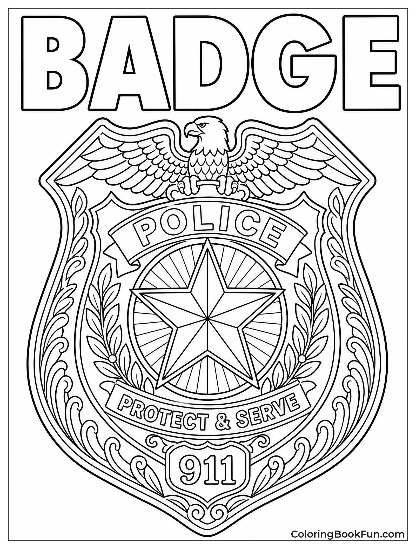 Large Police Badge Close Up