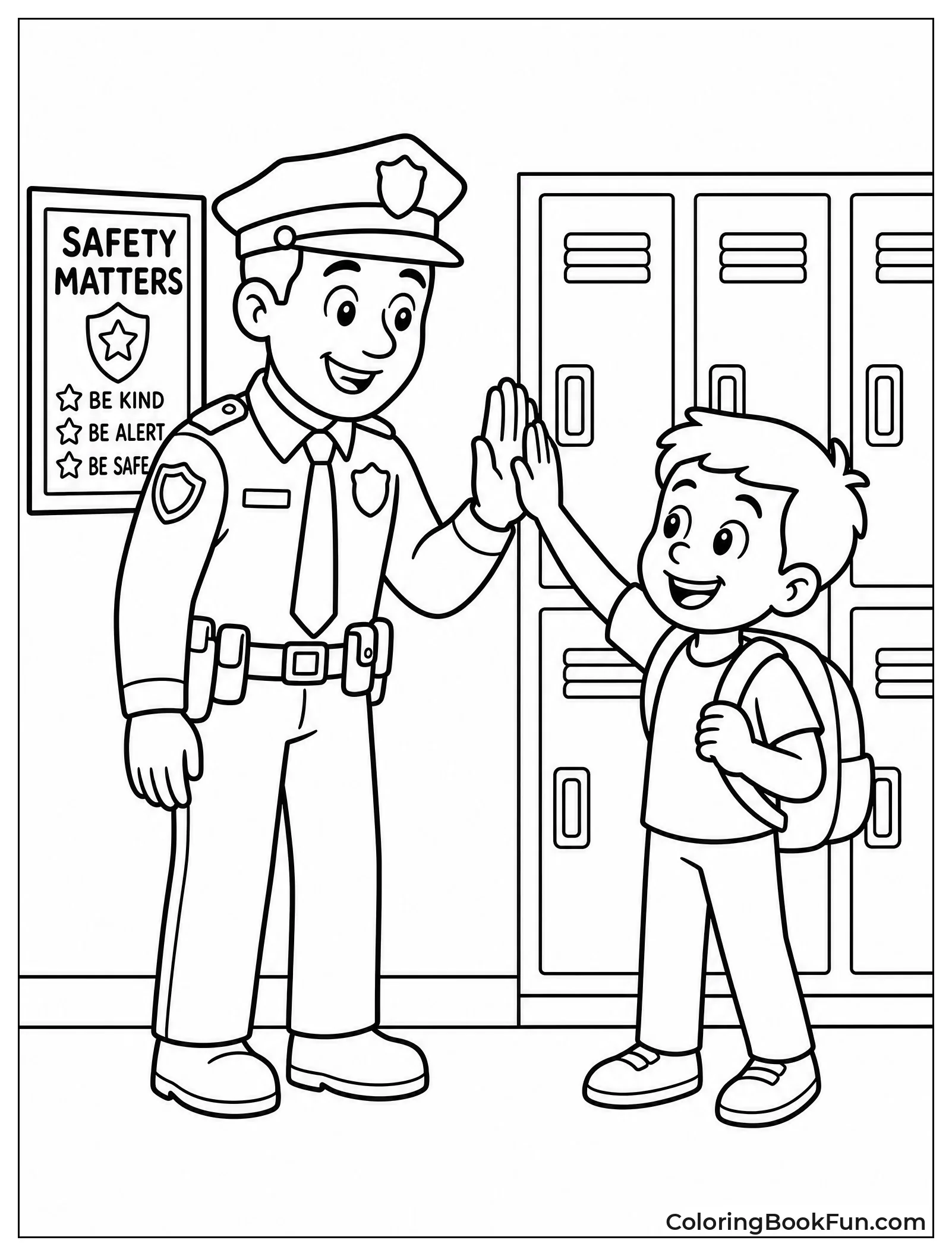 Officer High Fives Student
