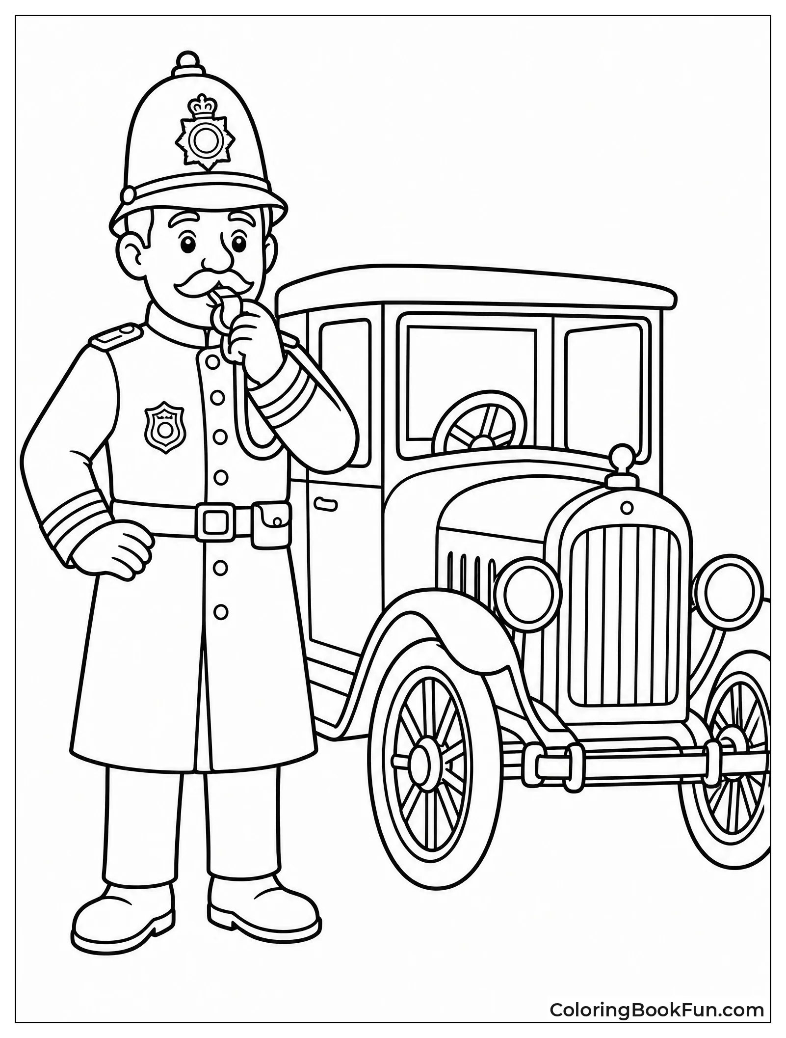 Vintage Officer Blows Whistle