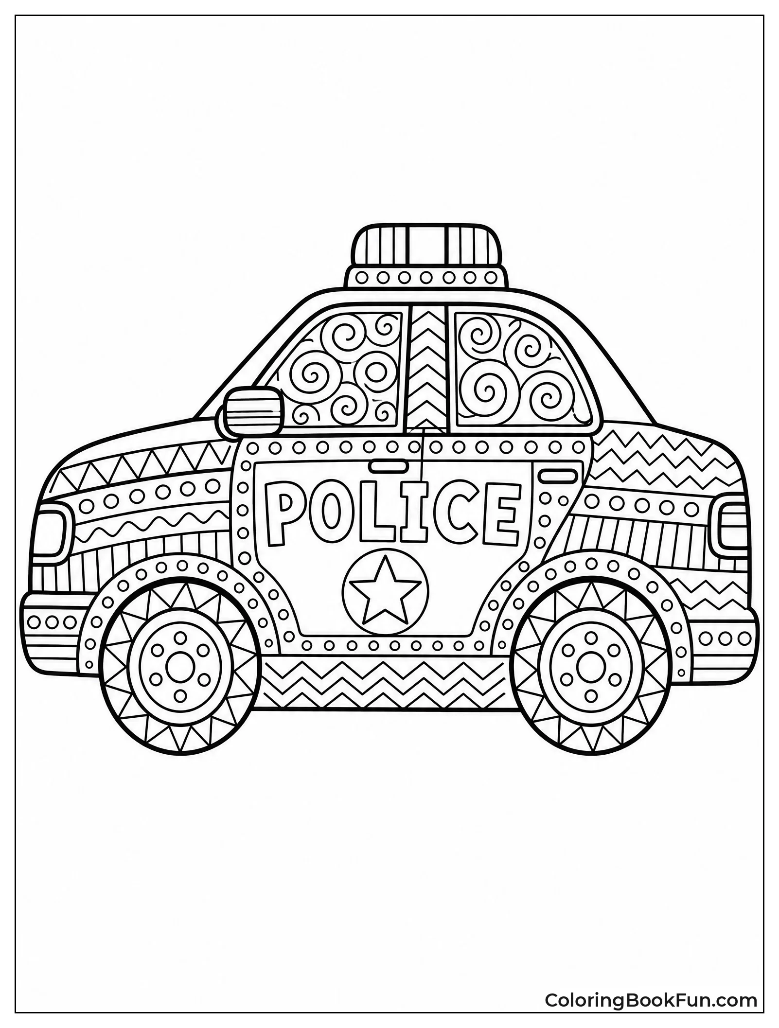 Zentangle Police Car Design