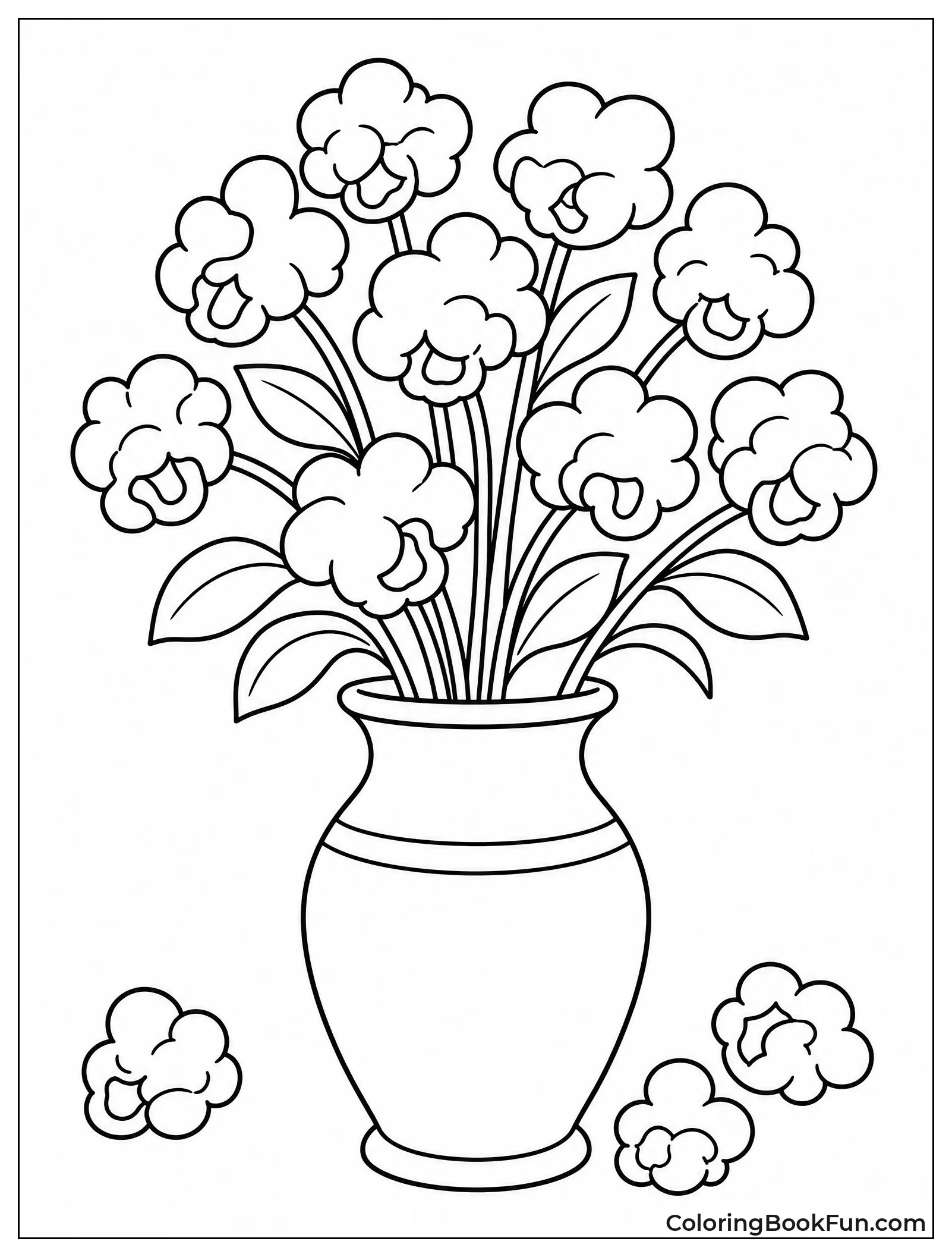 Popcorn Flowers Arranged in Vase
