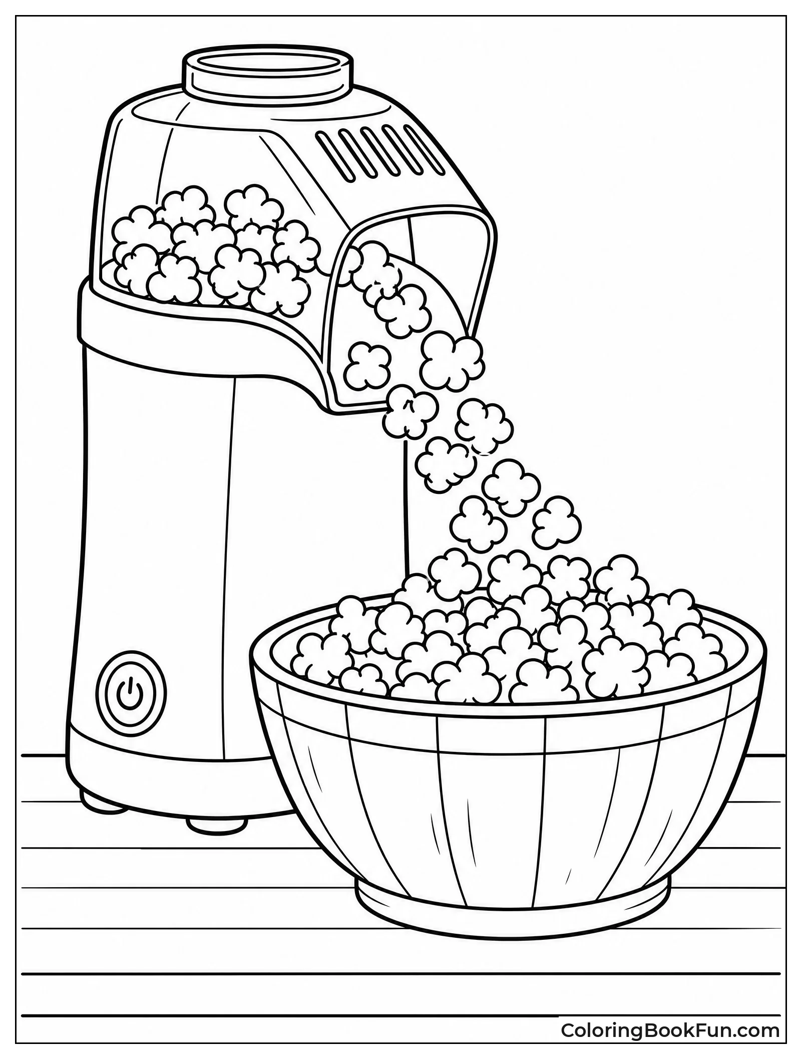 Hot Air Popper Filling a Bowl
