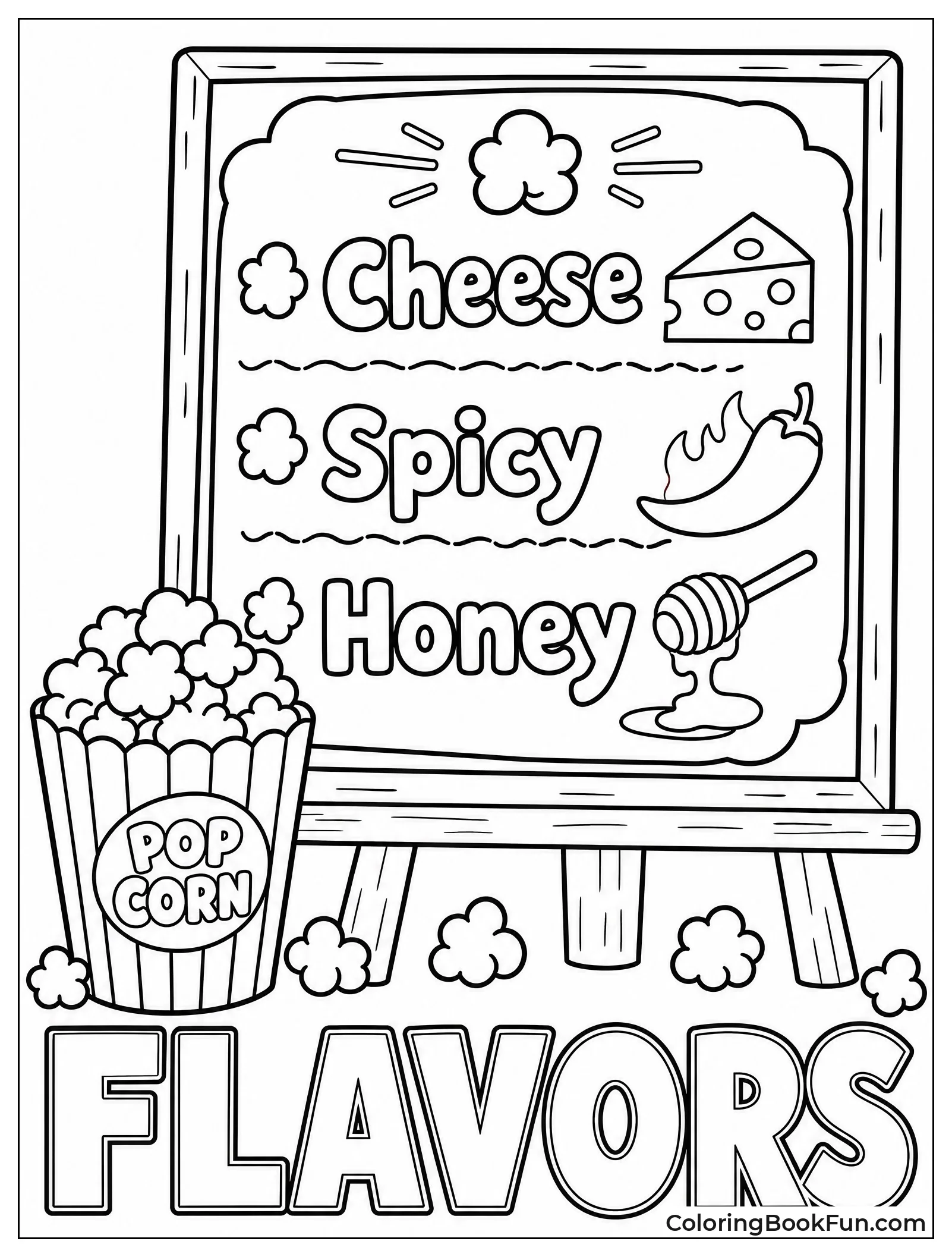 Chalkboard Menu of Popcorn Flavors