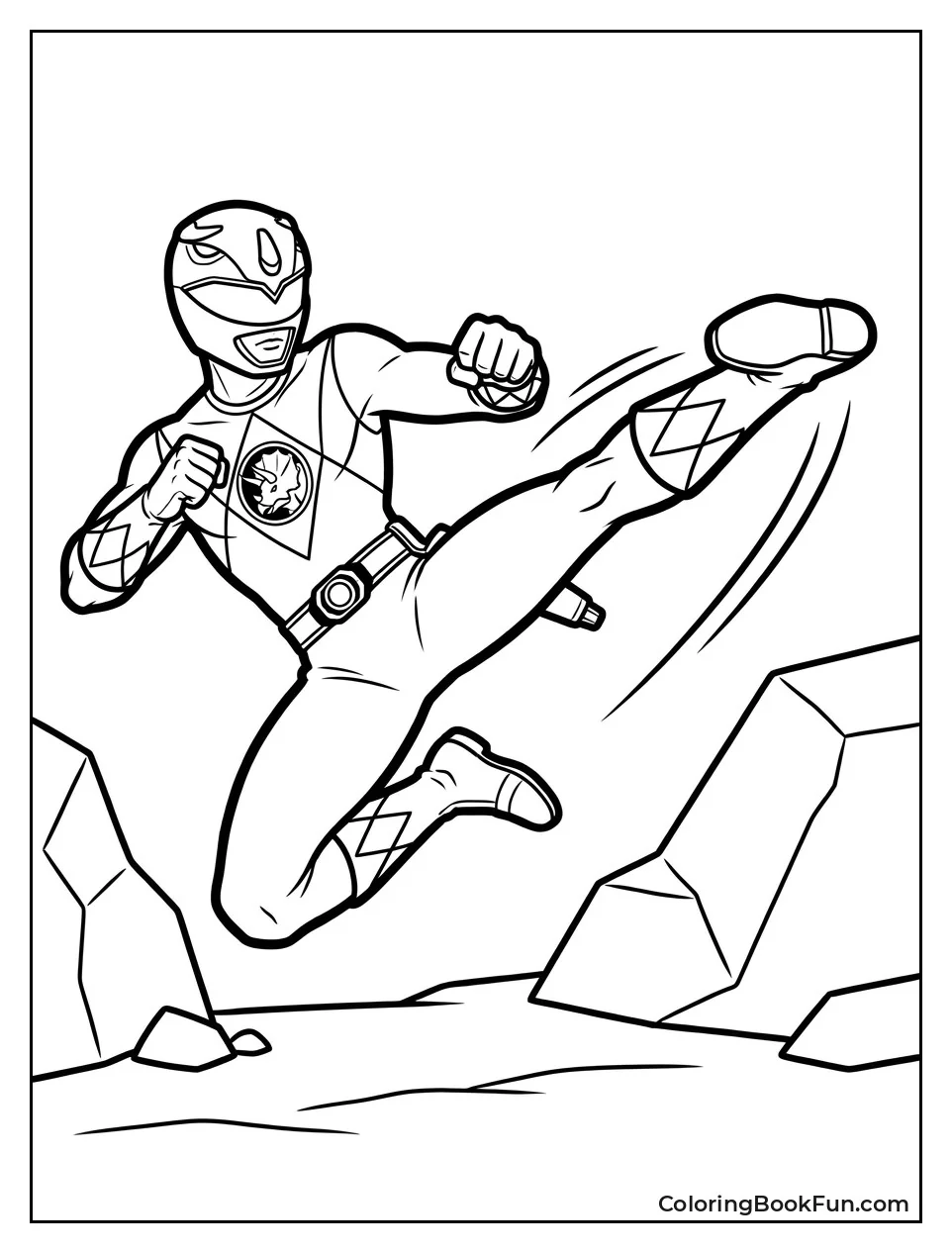 Blue Ranger Kicks in Fighting Stance
