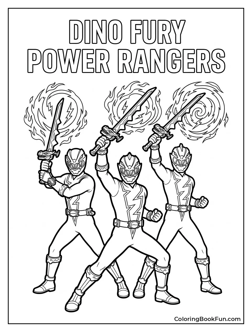 Dino Fury Rangers Blast with Colors