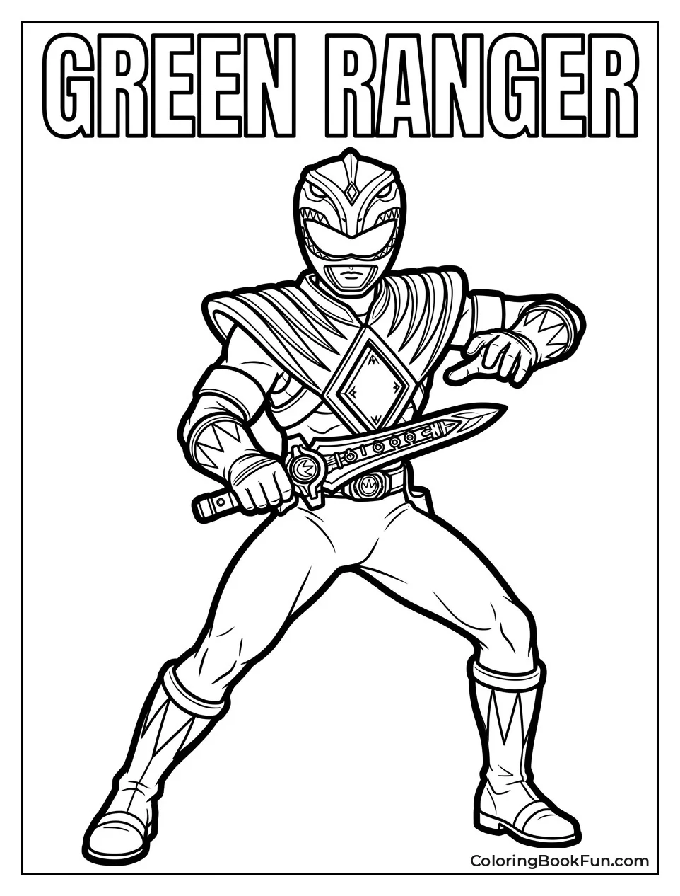 Green Ranger Holds Dragon Dagger Ready