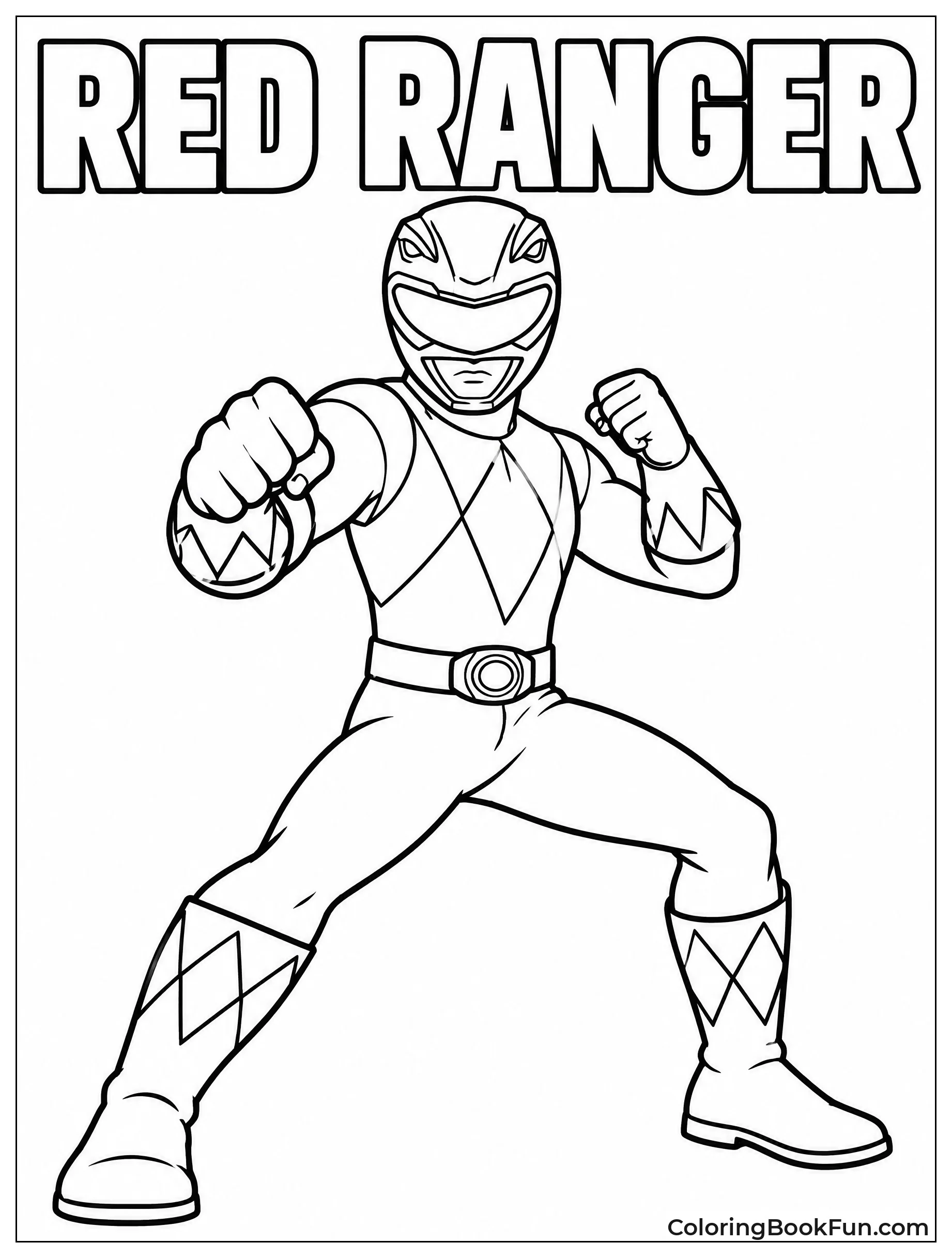 Red Ranger Stands in Hero Pose