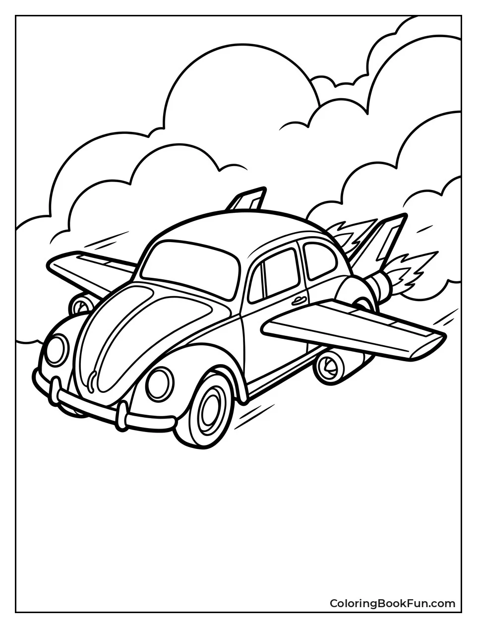 Rad Bug Flies Over Clouds