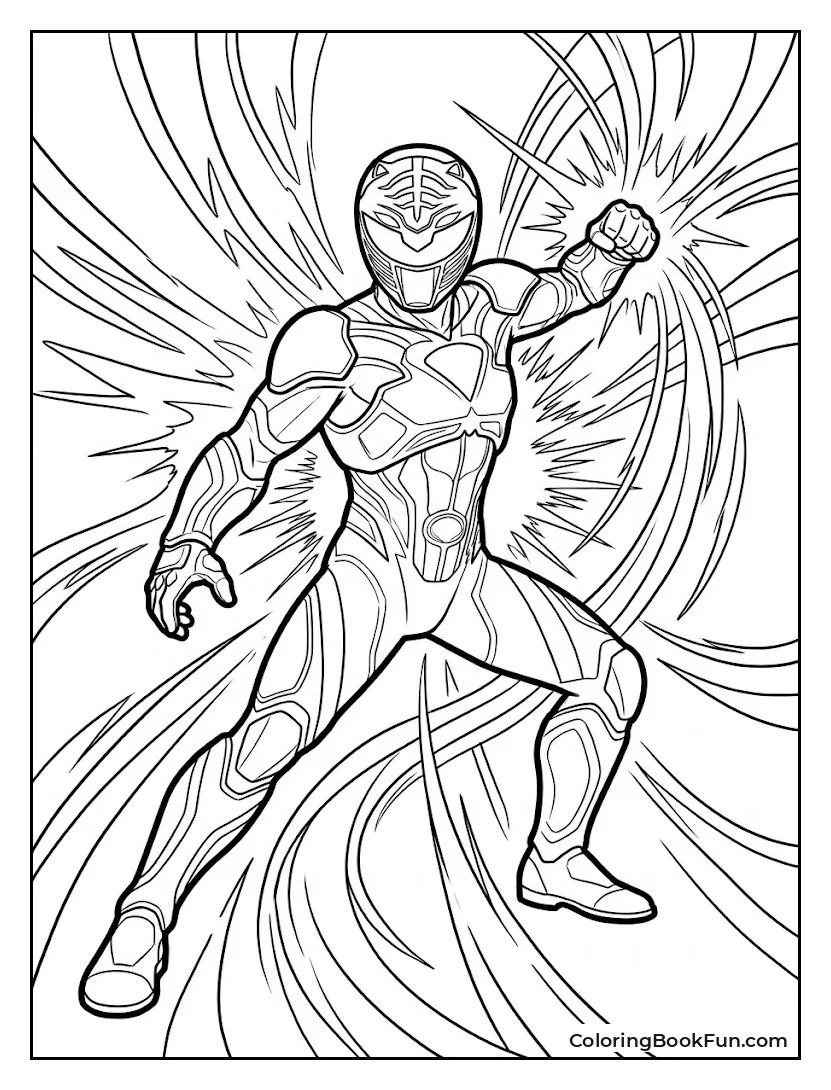 White Ranger Glows During Morph