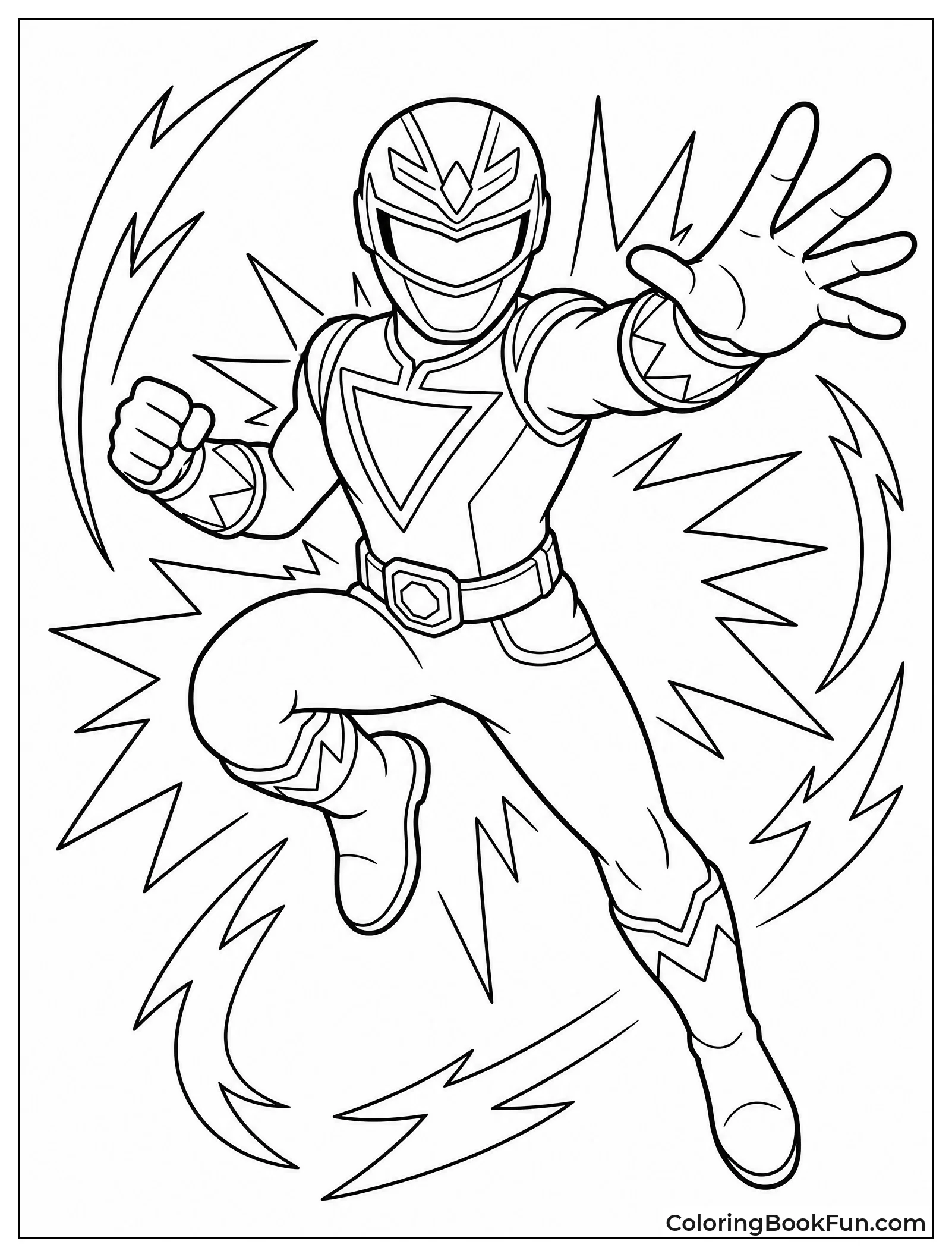 Yellow Ranger Leaps Through Air