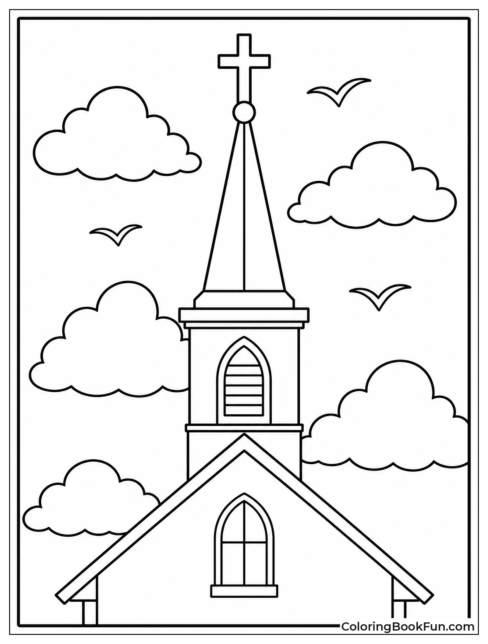 Church Steeple Under Cloudy Sky