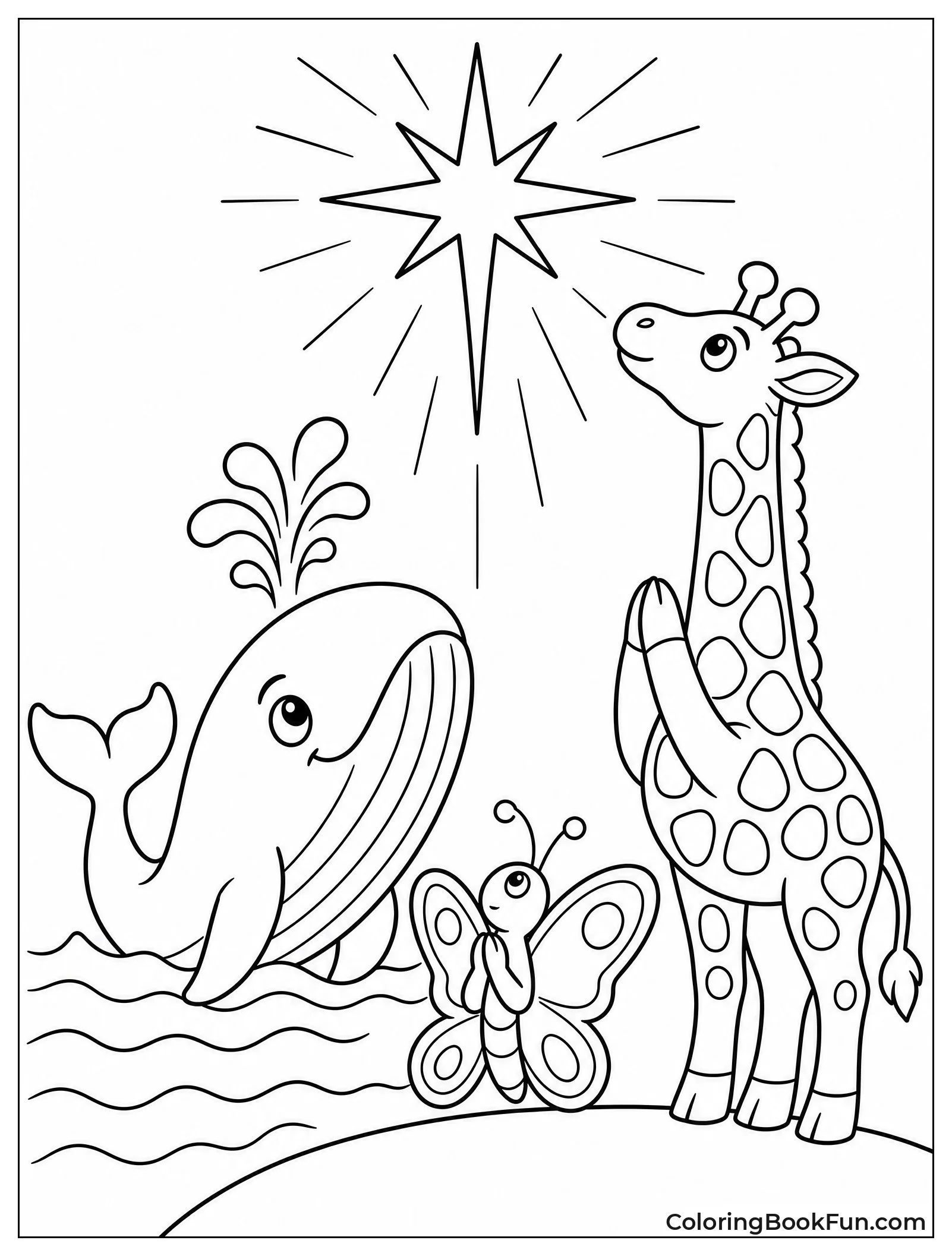 Animals Looking at Shining Star