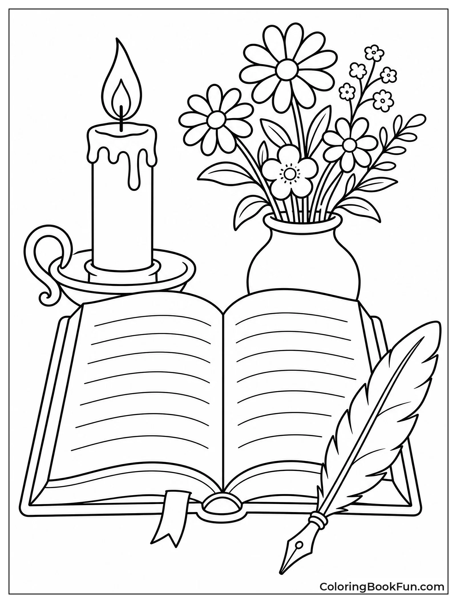 Open Journal with Quill Pen