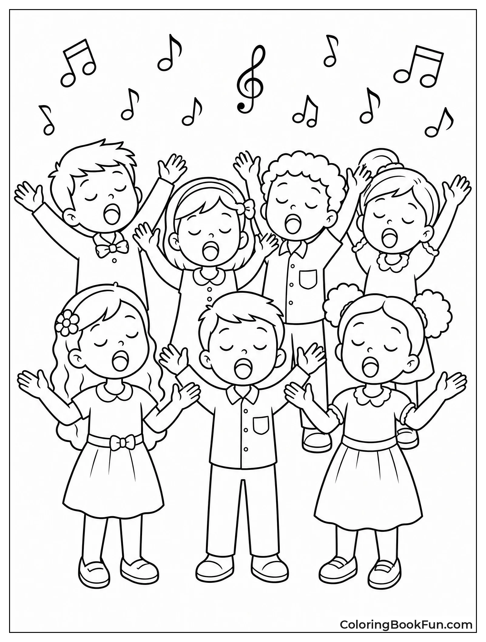 Children Singing Joyfully in Choir