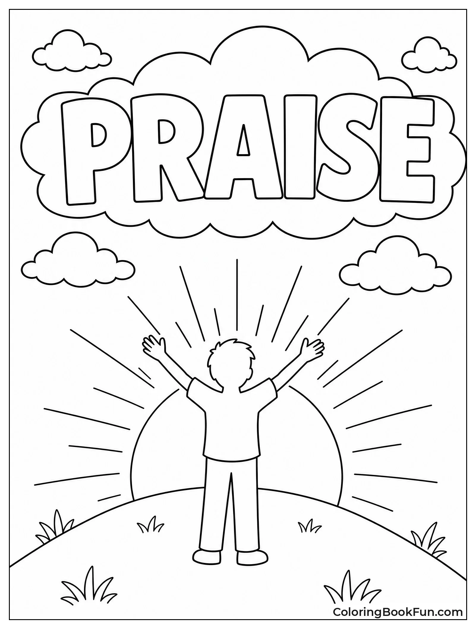 Person Praising at Sunrise