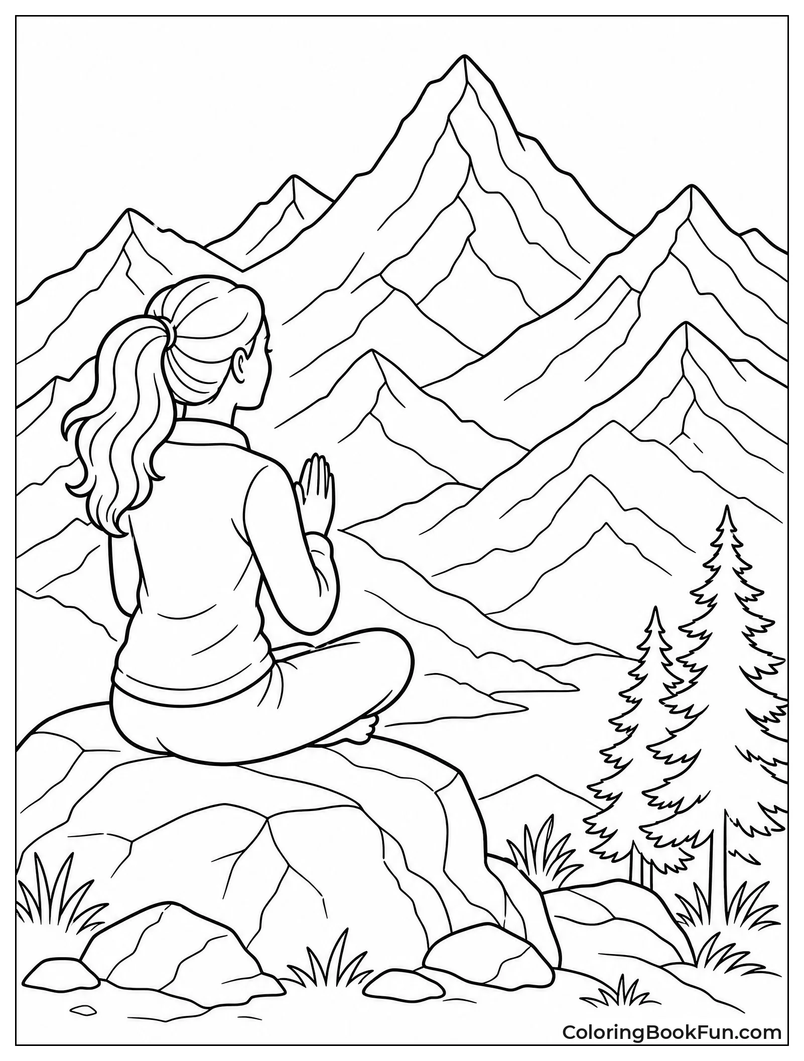 Person Sitting on Mountain Top