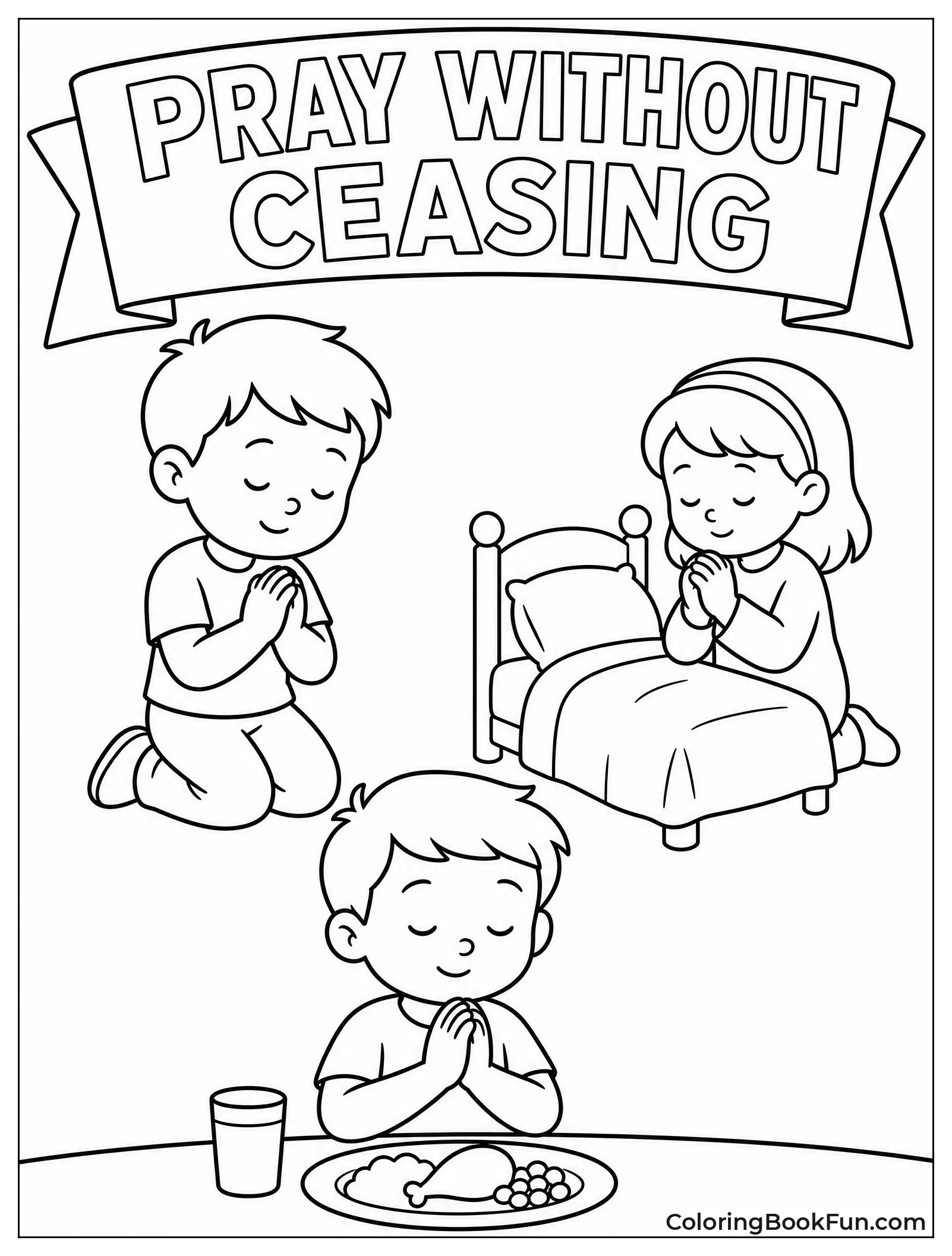 Child Praying All Day Long