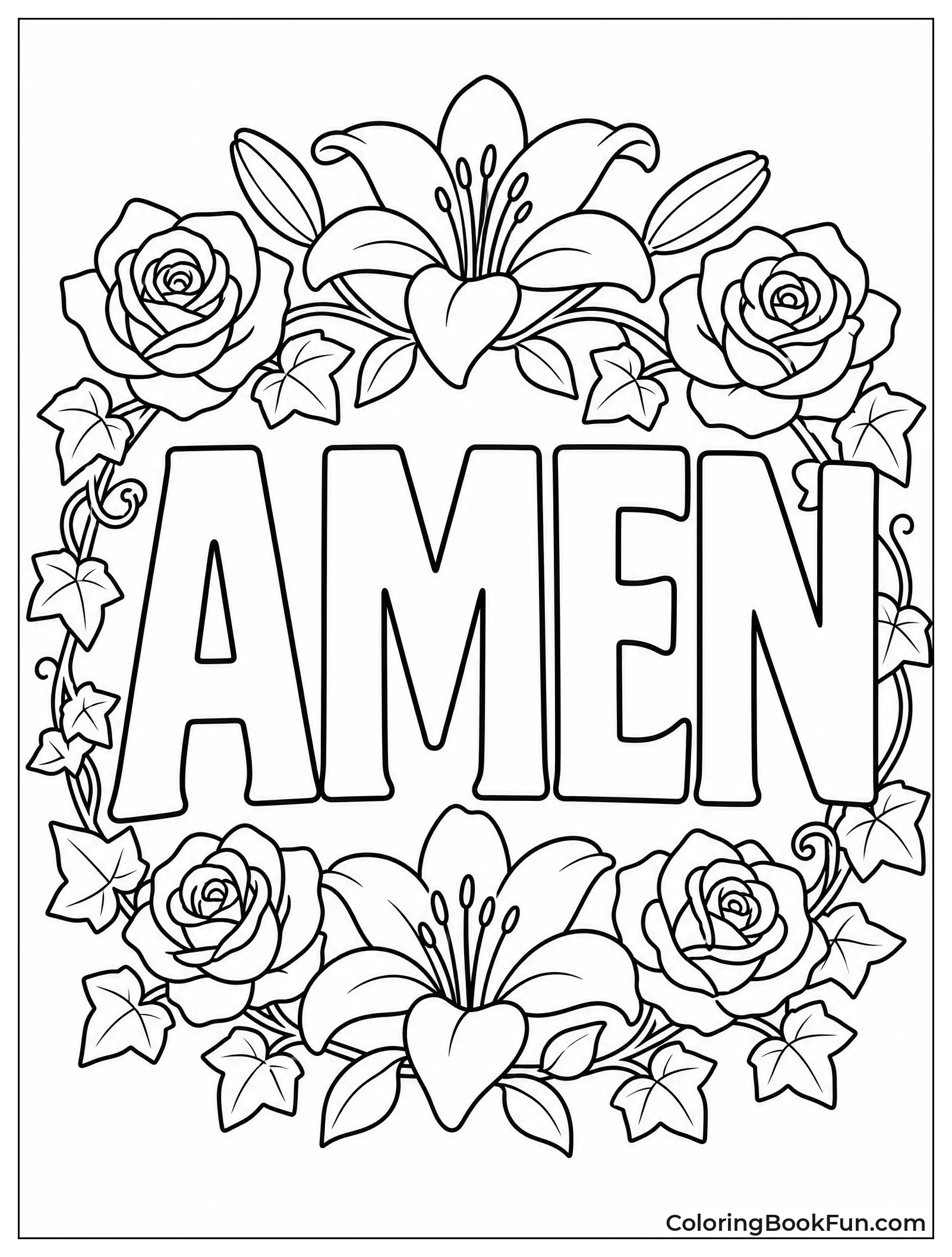 Amen Surrounded by Pretty Flowers