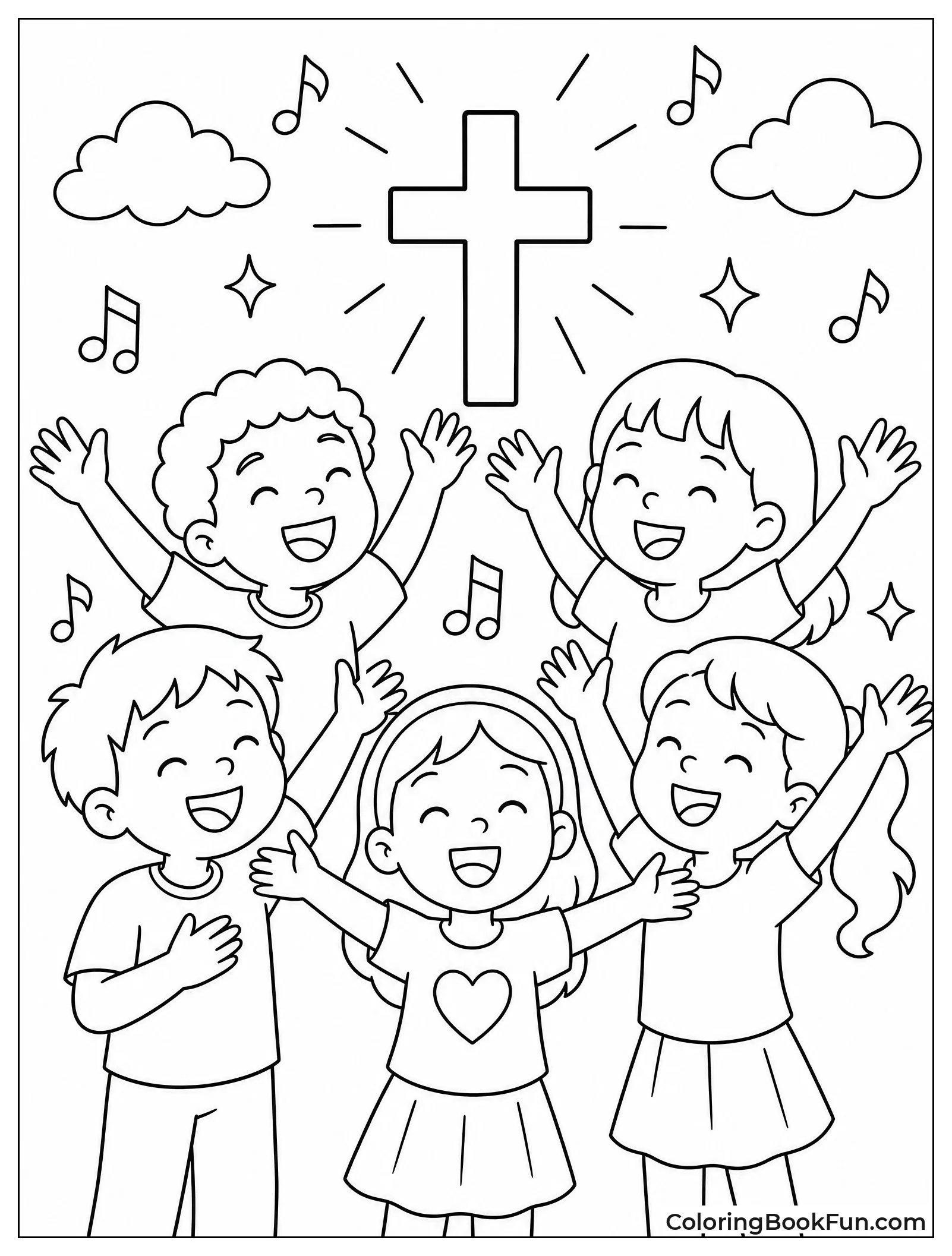 Kids Raising Hands in Praise