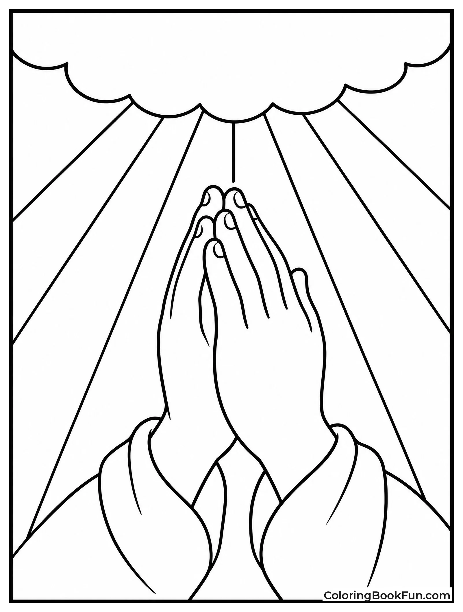 Praying Hands with Shining Light