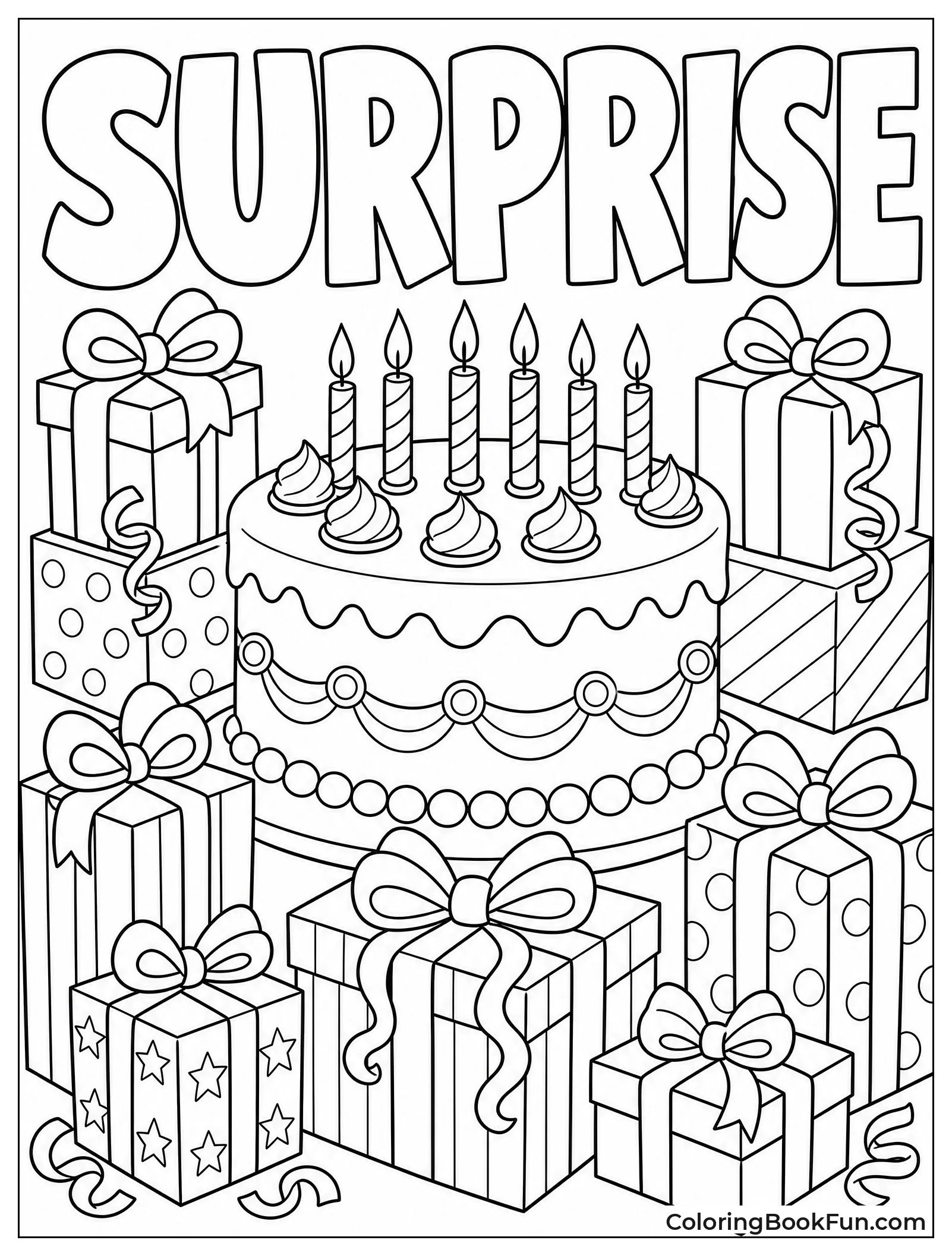 Table with Cake and Presents